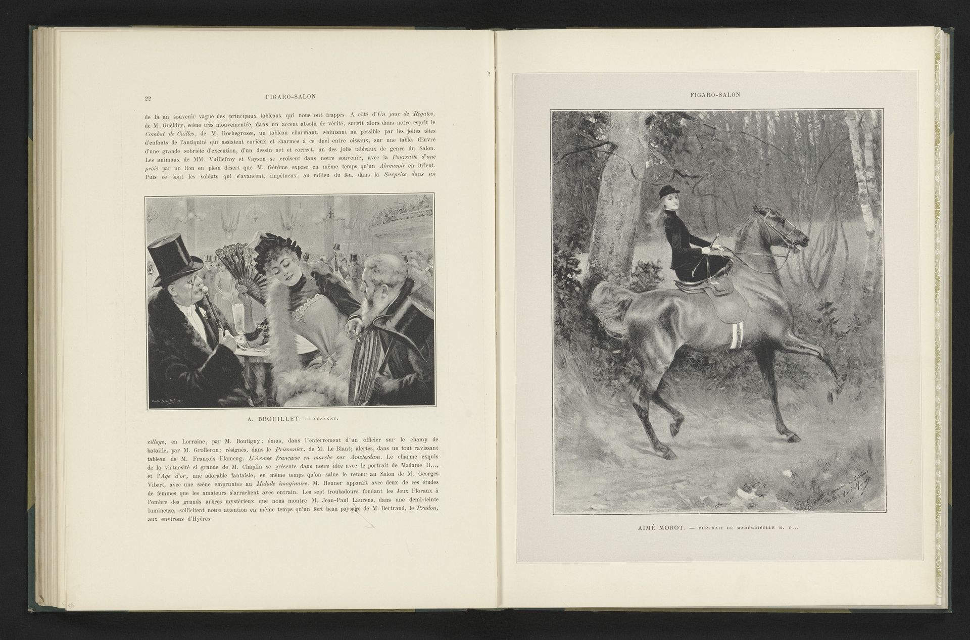 Reproductie van een schilderij van een jonge vrouw te paard door Aimé Morot by Anonymous