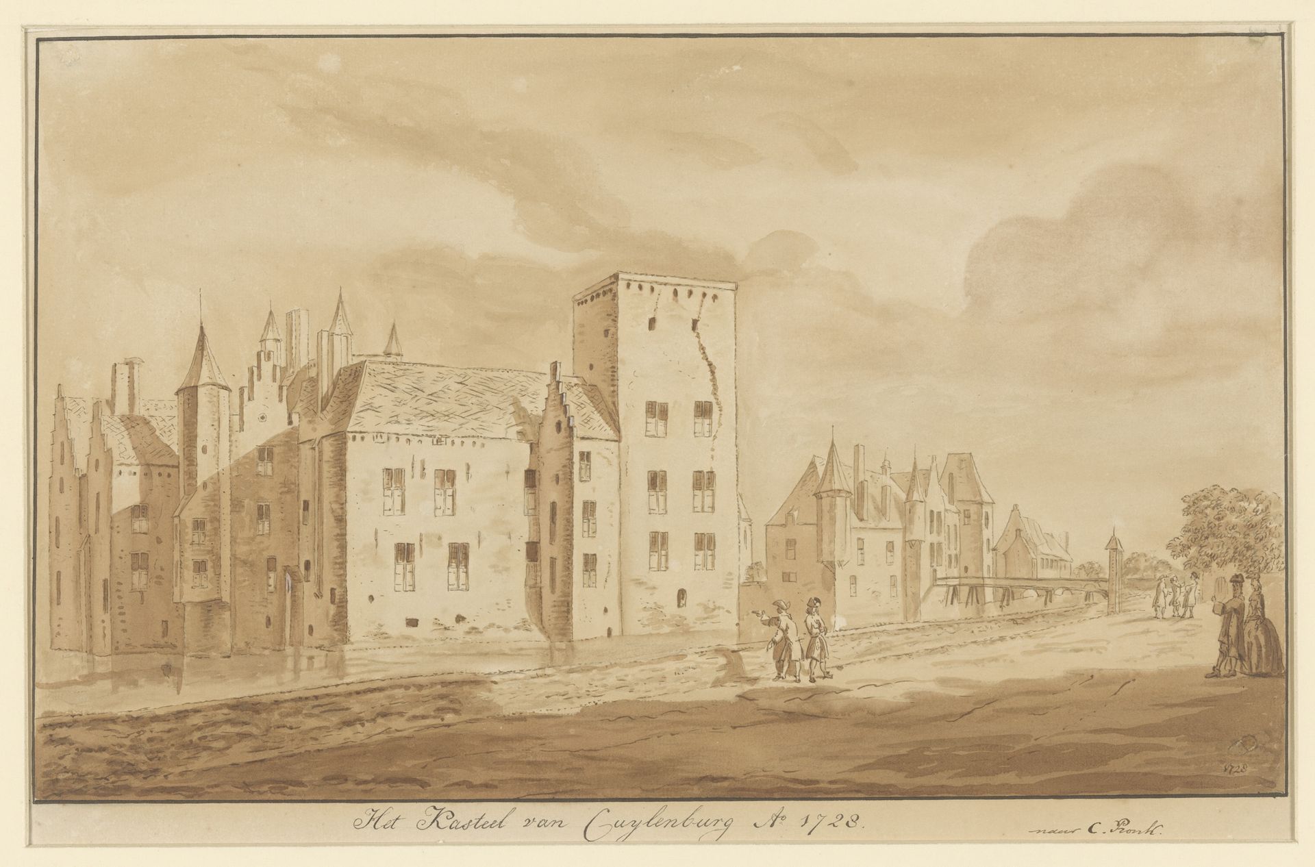Gezicht op het Kasteel Culemborg, 1728 by Anonymous
