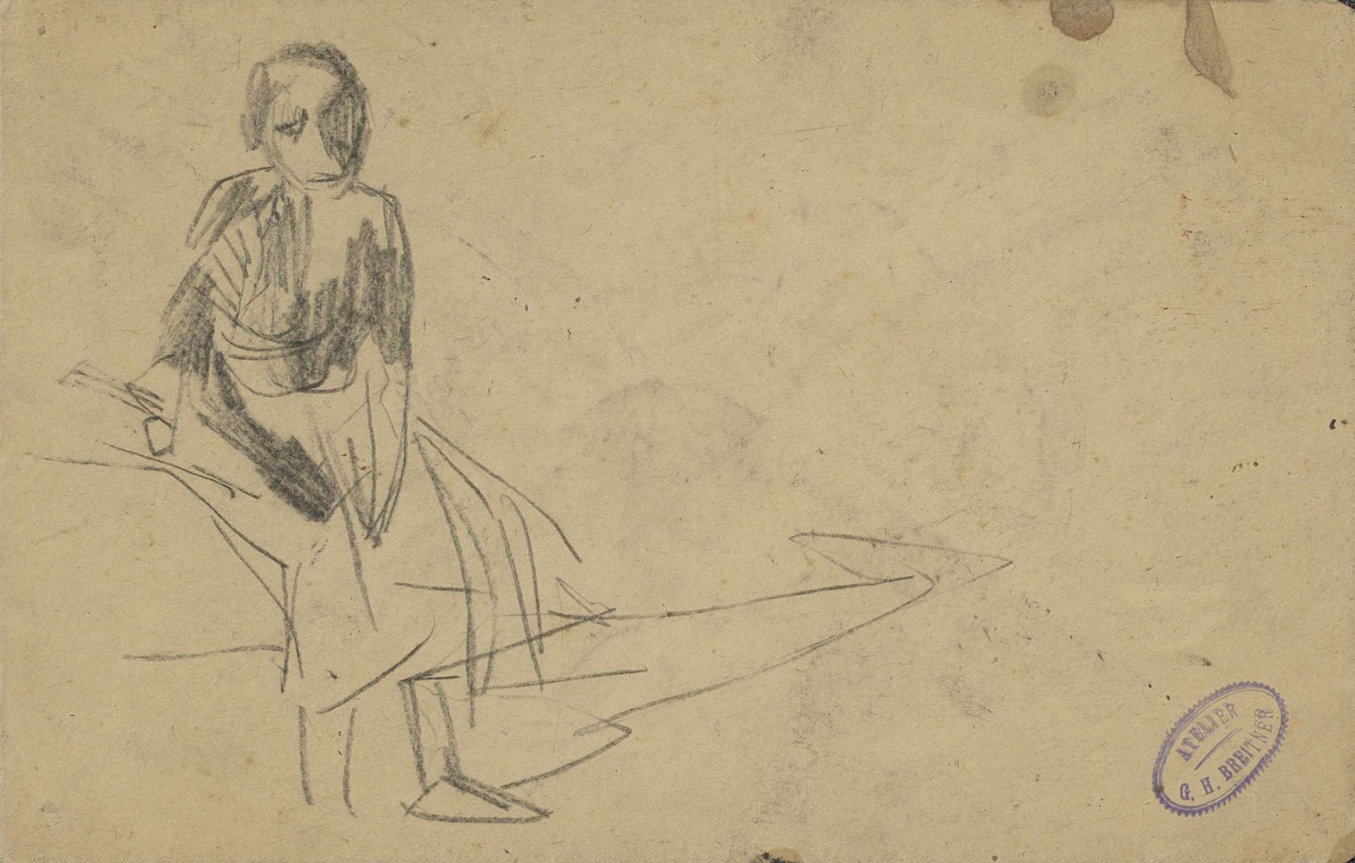 Zittende vrouw by George Hendrik Breitner