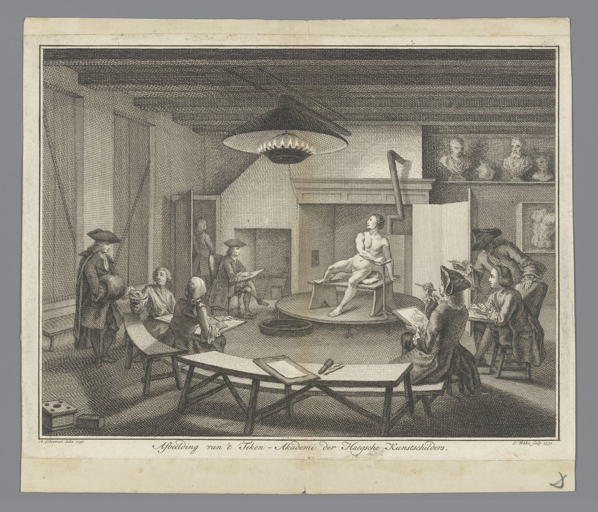 Tekenacademie van de Haagse kunstschilders by Simon Fokke