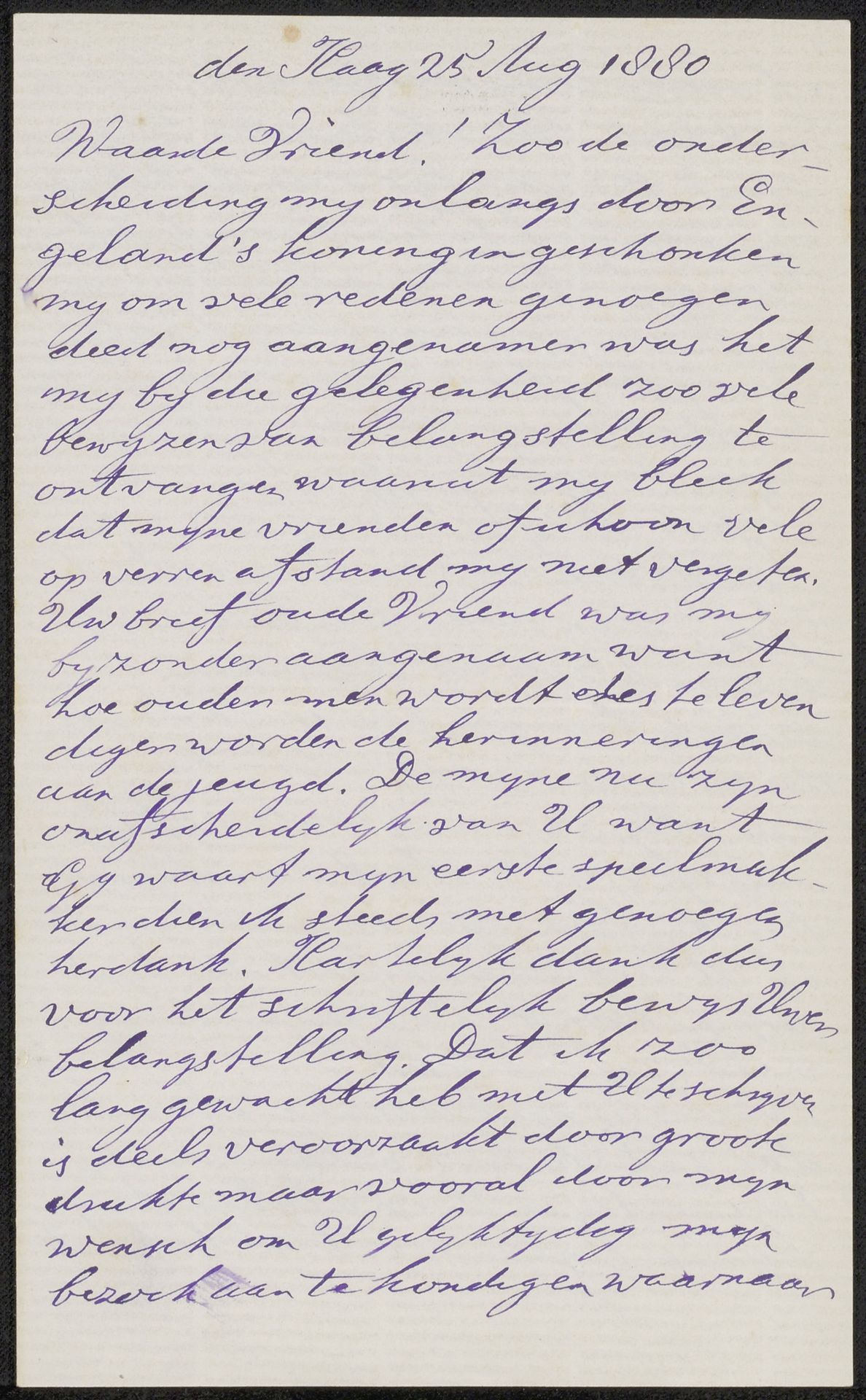 Brief aan Ary Johannes Lamme by Johan Eliza de Vrij