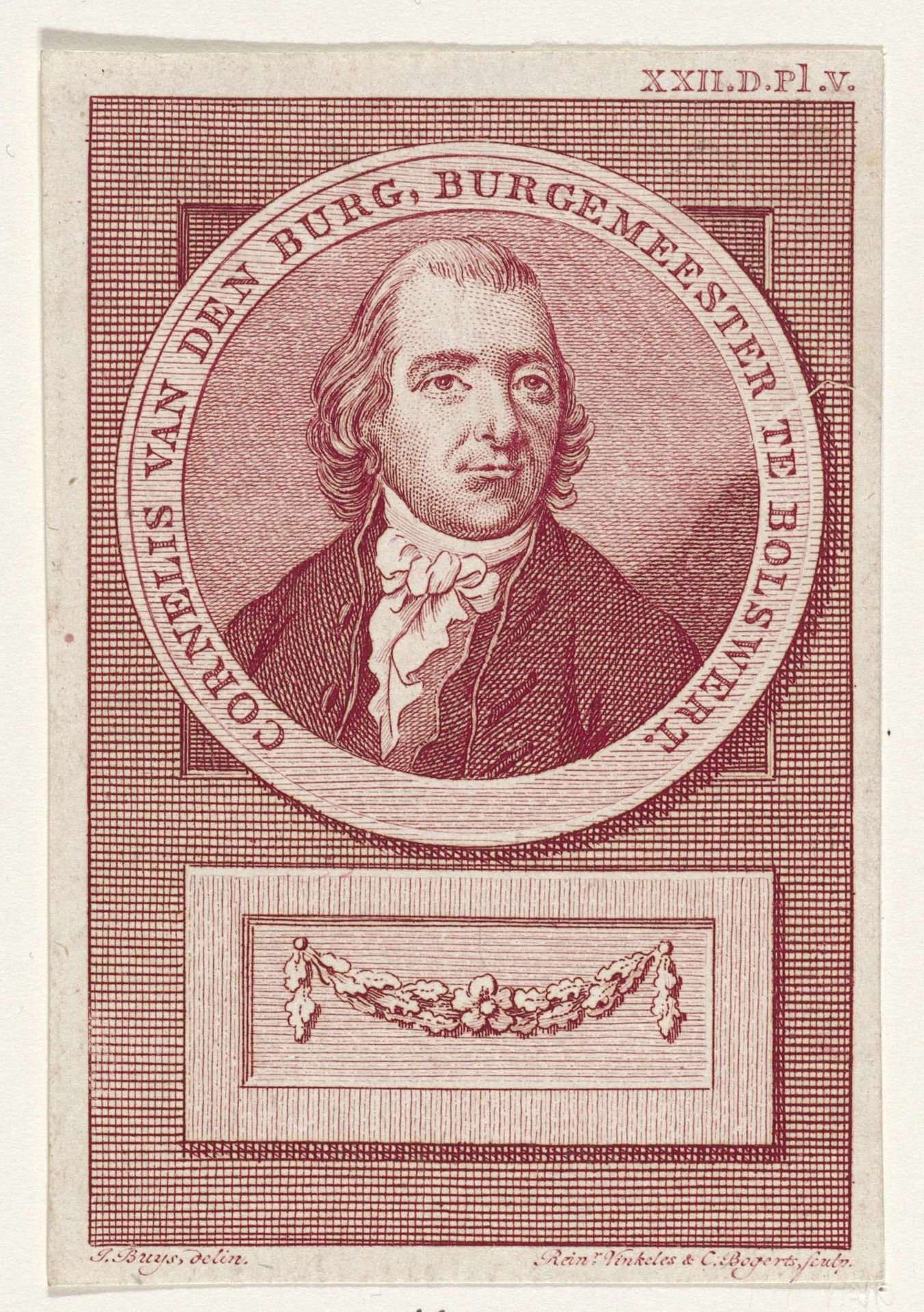 Portret van Cornelis van den Burg by Reinier Vinkeles