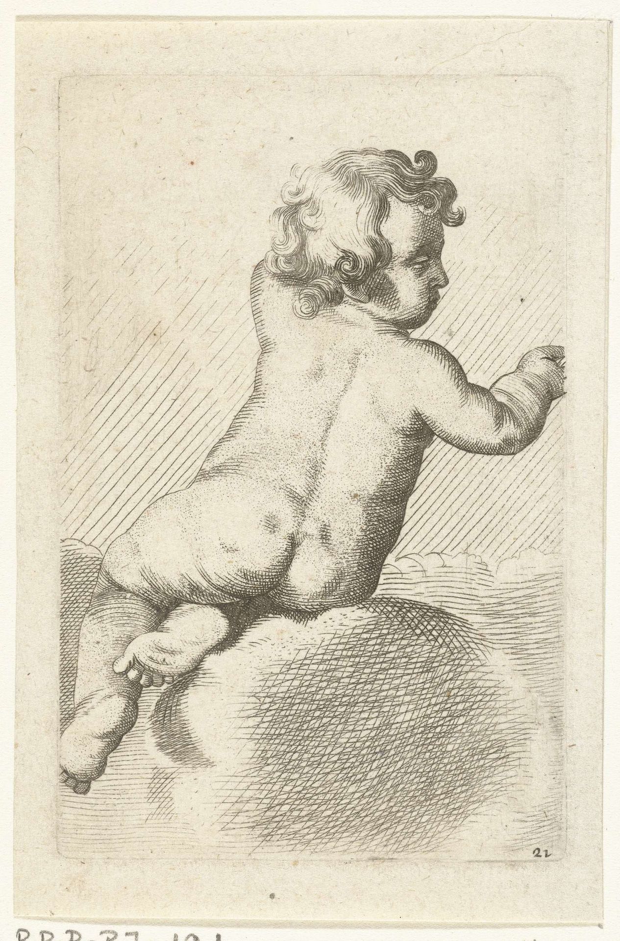 Naakt kindje van achteren by Pieter van Avont