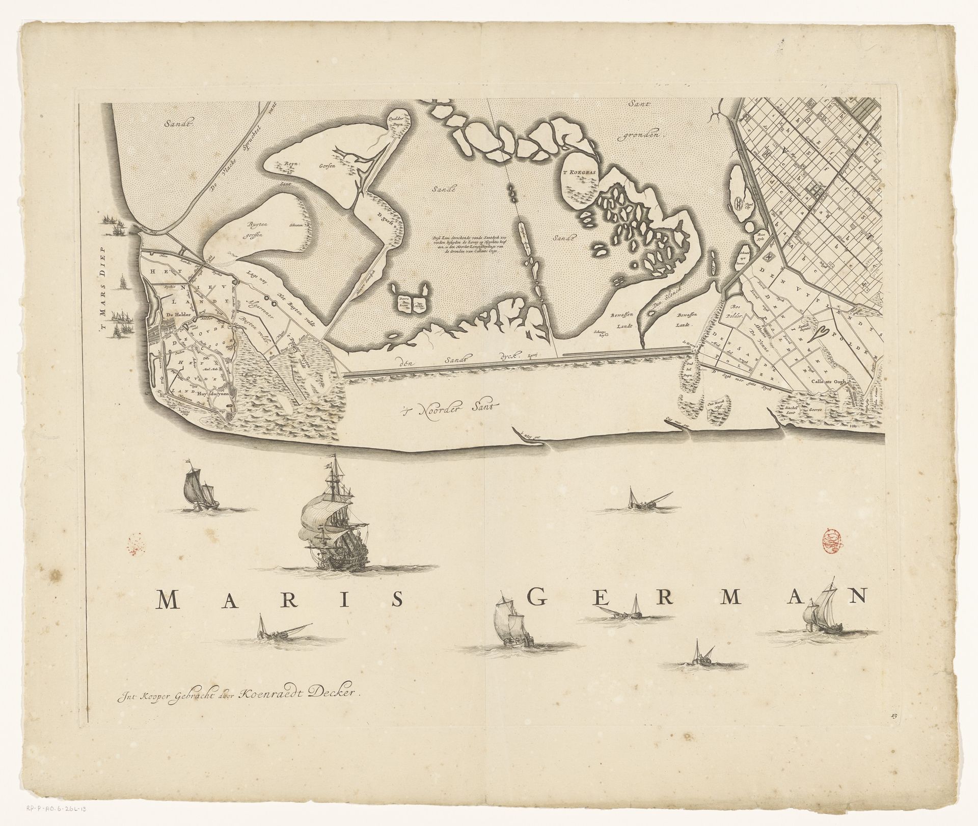 Kaart van Kennemerland en West-Friesland (dertiende deel) by Coenraet Decker