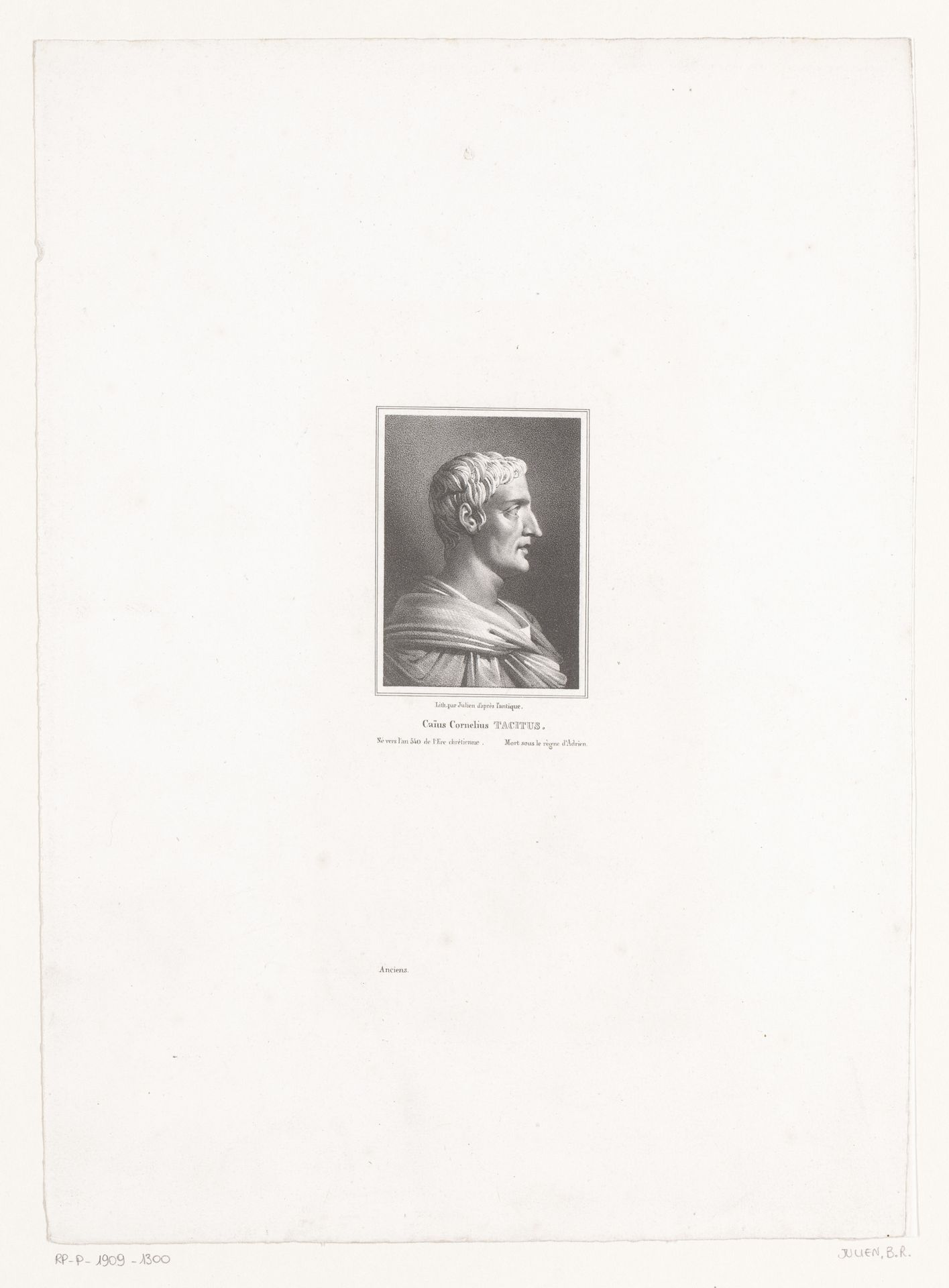 Portret van Gaius Cornelius Tacitus by Bernard Romain Julien