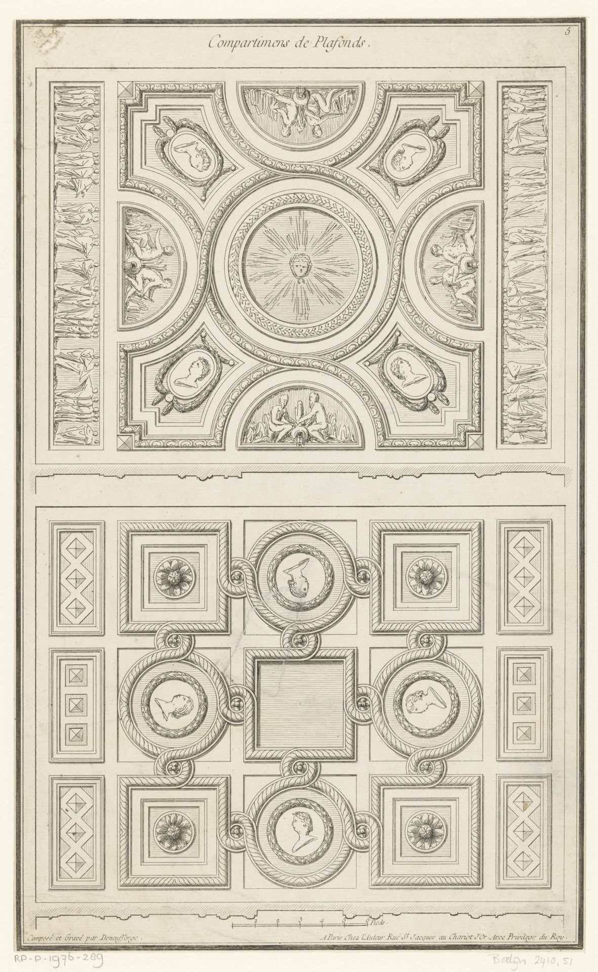 Plafonds met de zon, figuren en medaillons by Jean François de Neufforge