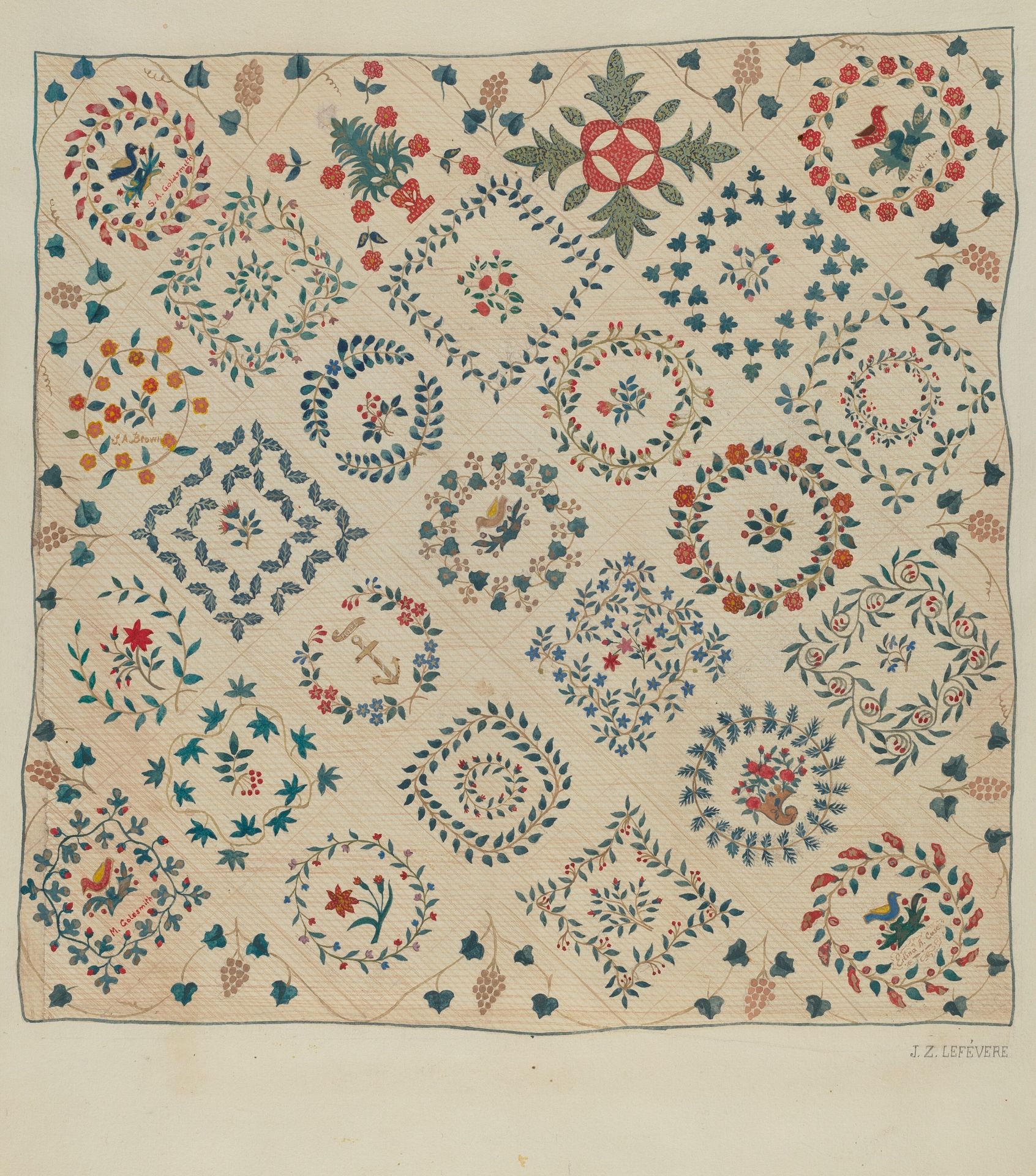 Applique Coverlet by Jules Lefevere