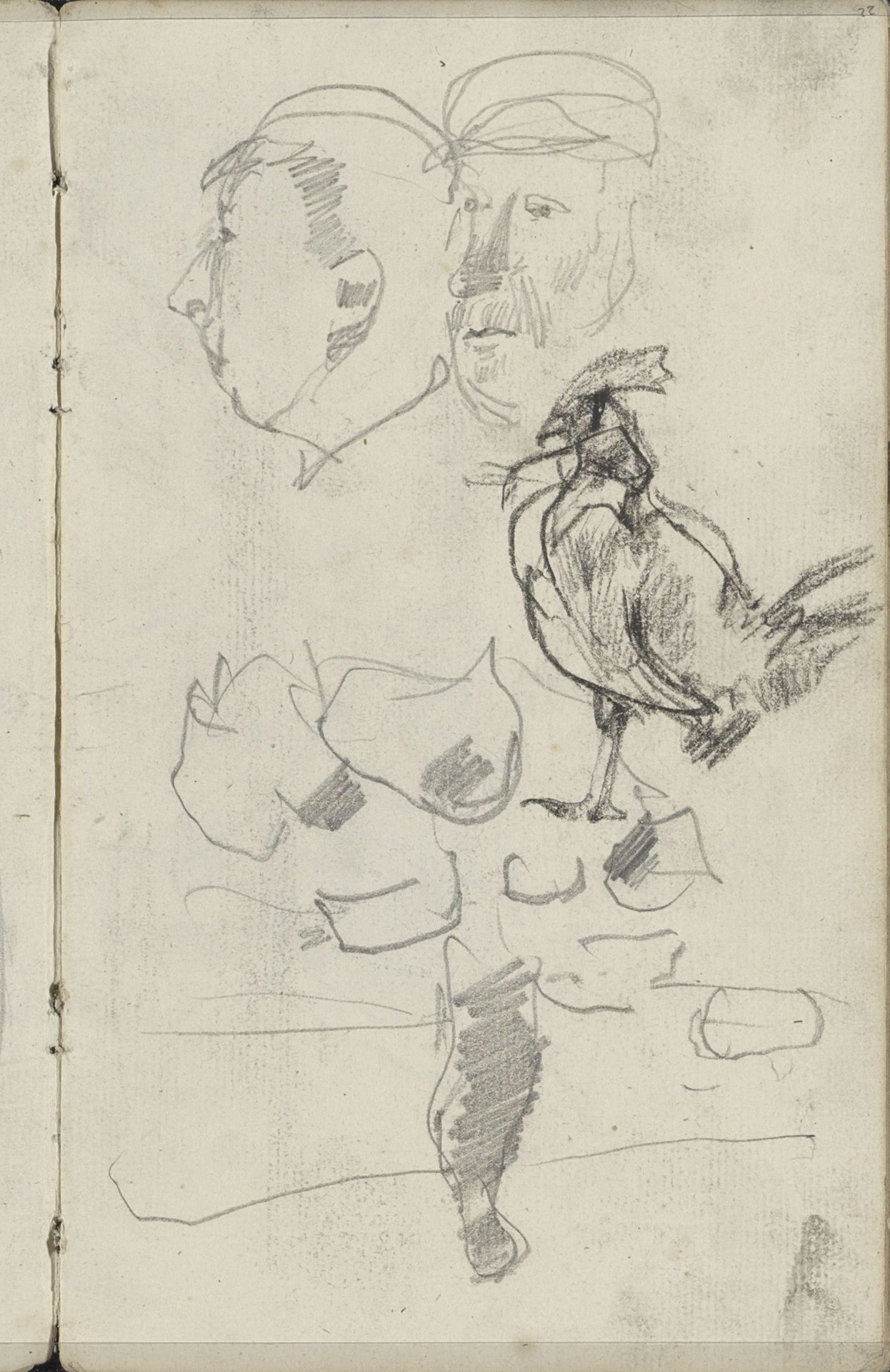 Figuurstudies en een haan by George Hendrik Breitner
