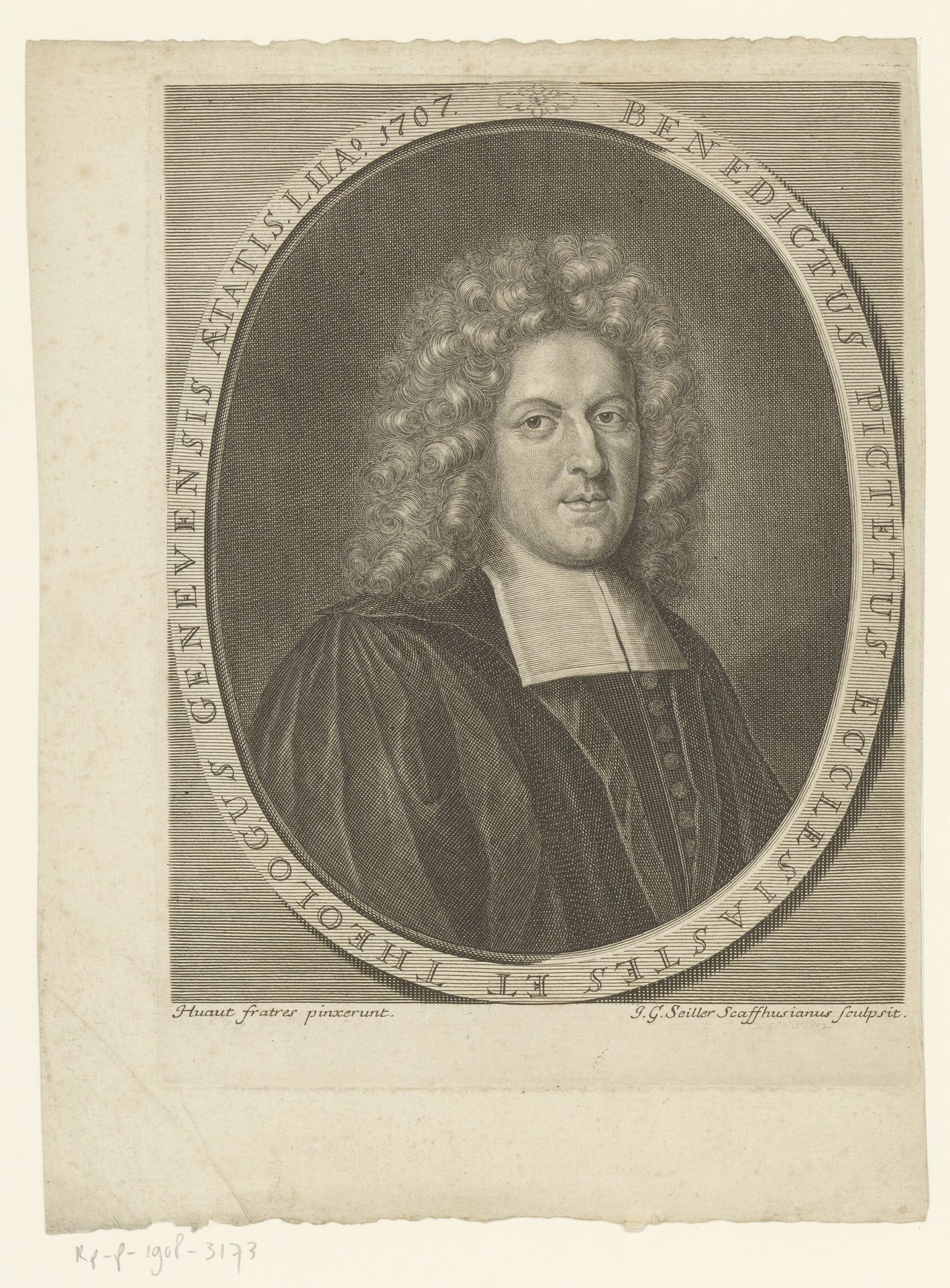 Portret van Benedict Pictet by Johann Georg Seiller