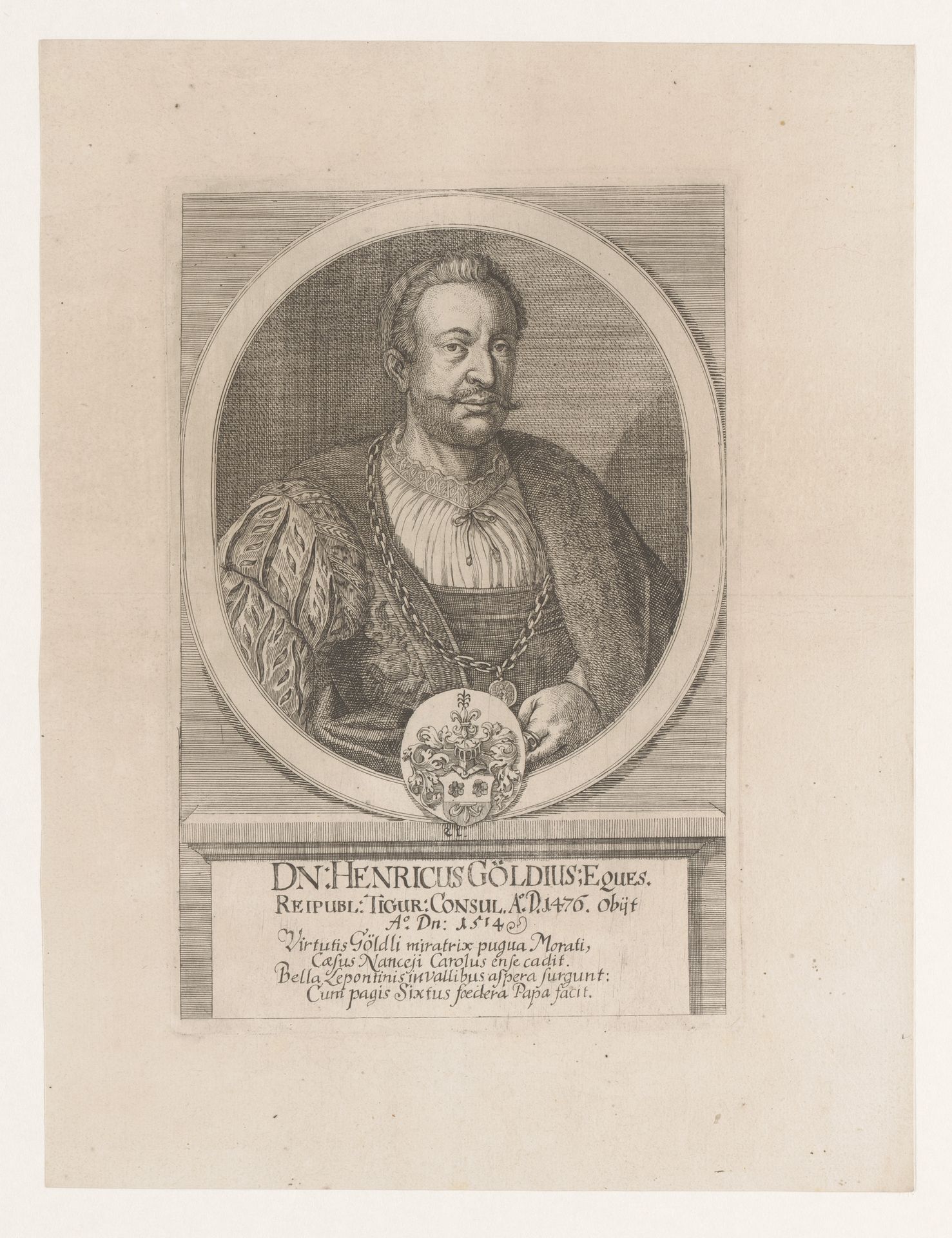 Portret van Heinrich Göldlin by Johannes (II) Meyer