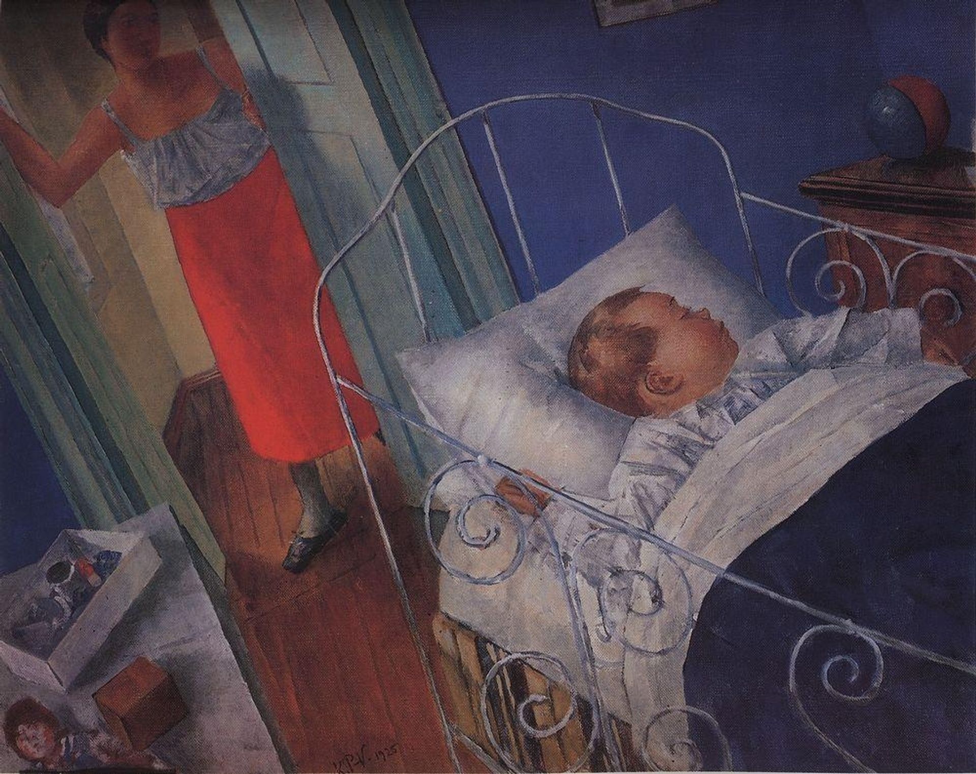 In the children's chamber by Kuzma Petrov-Vodkin