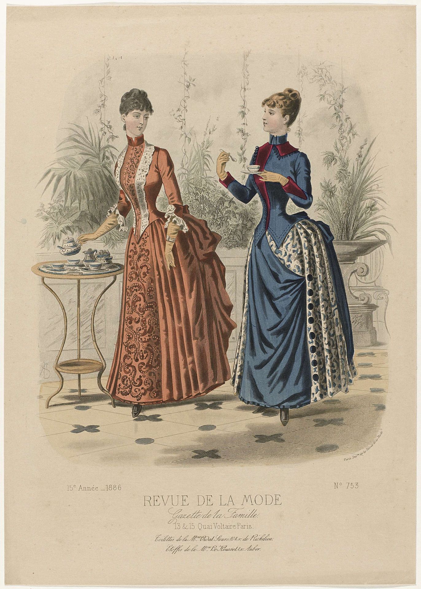 Revue de la Mode, Gazette de la Famille, dimanche 6 juin 1886, 15e Année, No. 753: Toilettes de la M.on Vidal Soeurs (...) by A. Chaillot