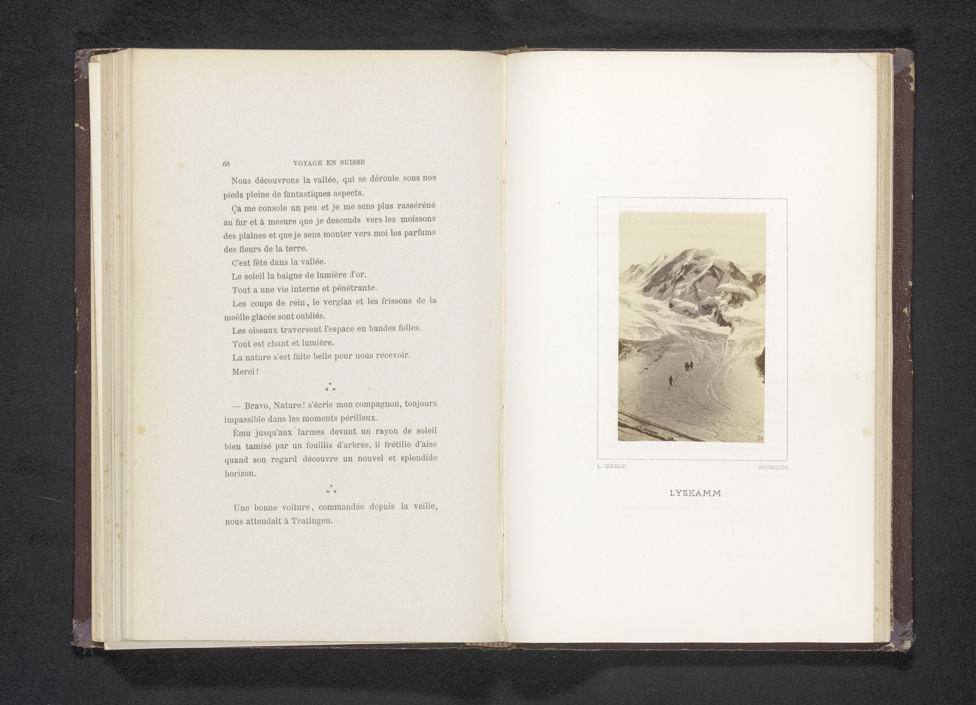 Gezicht op de Lyskamm by Louis Ghémar