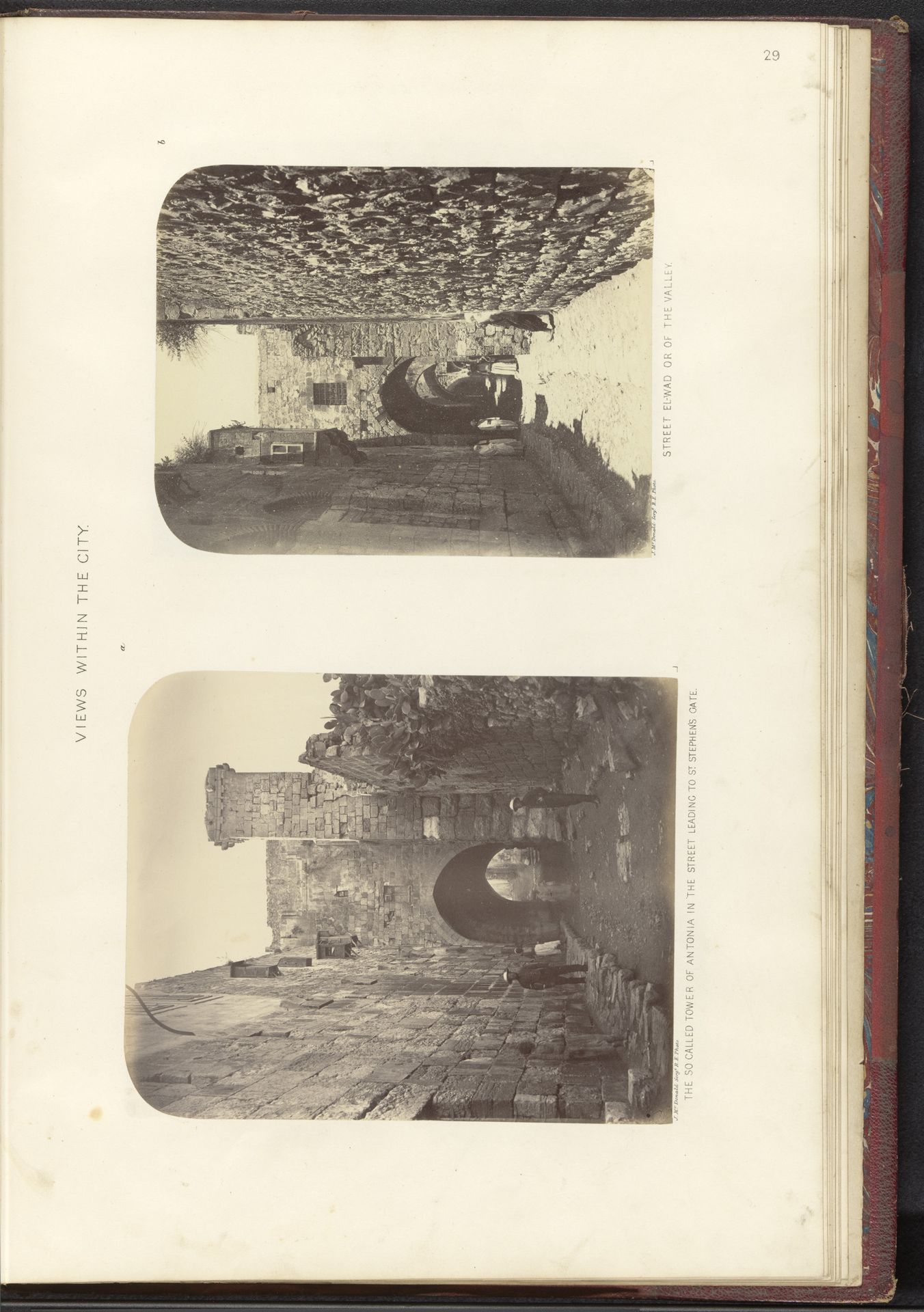 Gezicht op één van de torens van Antonia en de Leeuwenpoort en een gezicht op de straat El-Wad, in Jeruzalem by James McDonald