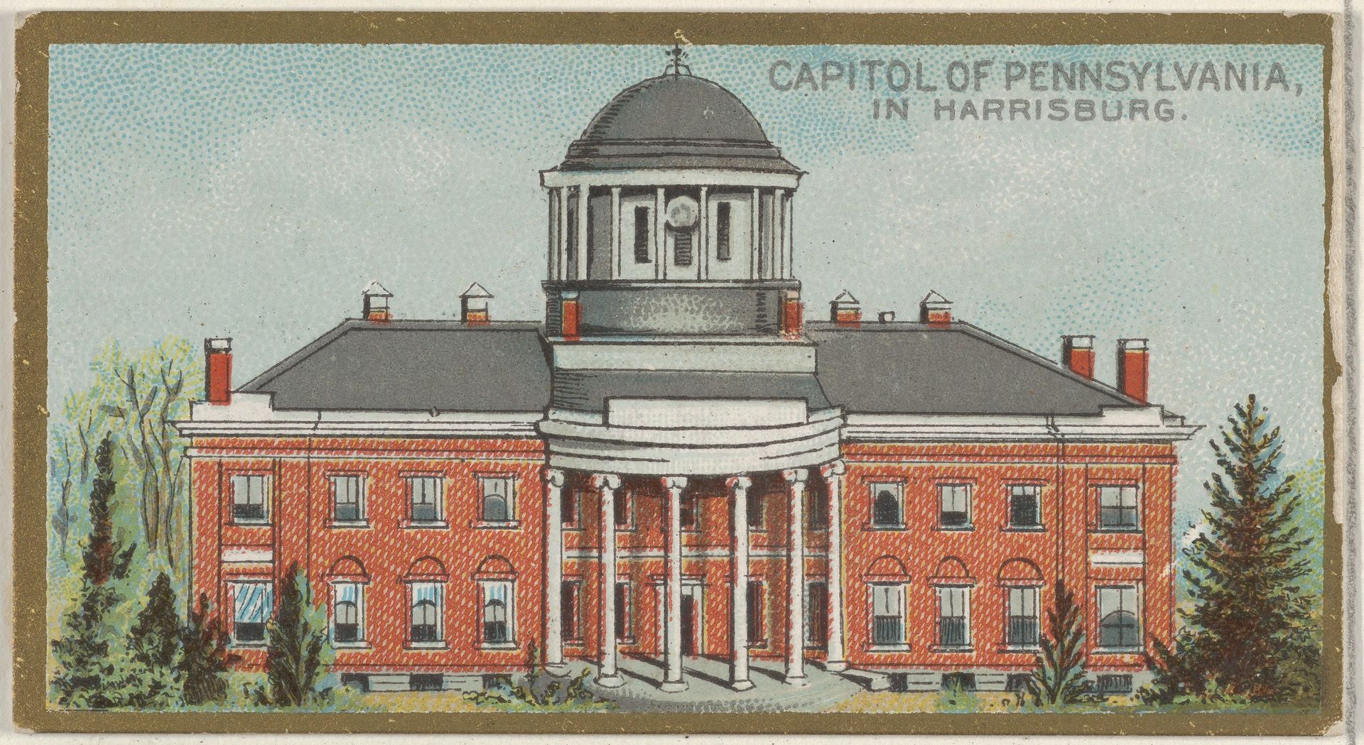 Capitol of Pennsylvania in Harrisburg, from the General Government and State Capitol Buildings series (N14) for Allen & Ginter Cigarettes Brands by Allen & Ginter