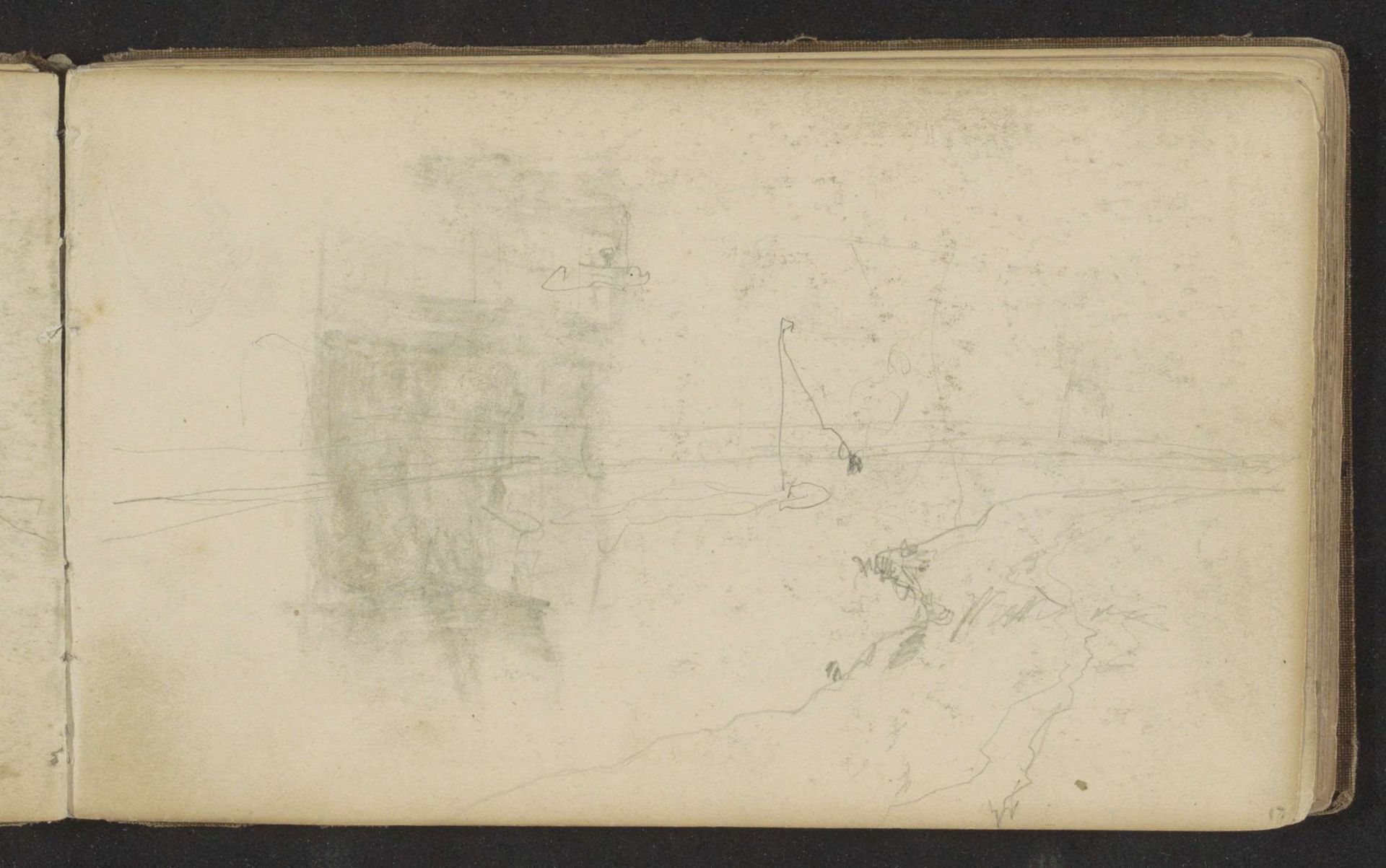 Zeilboot op een vaart by Johan Hendrik Weissenbruch
