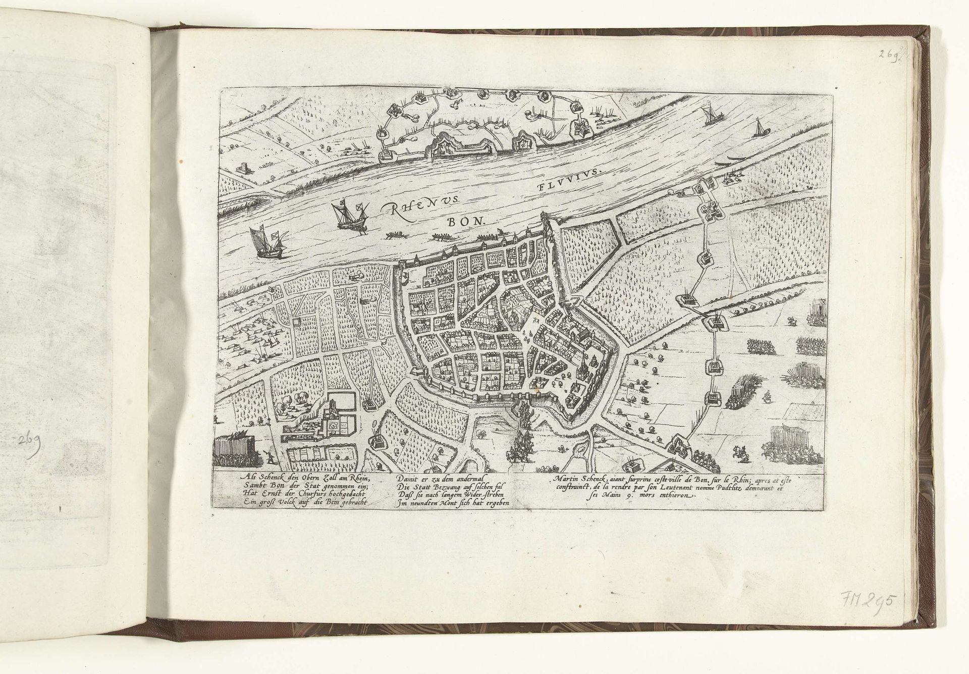 Ontzet van Bonn na een beleg van 9 maanden, 1588 by Frans Hogenberg
