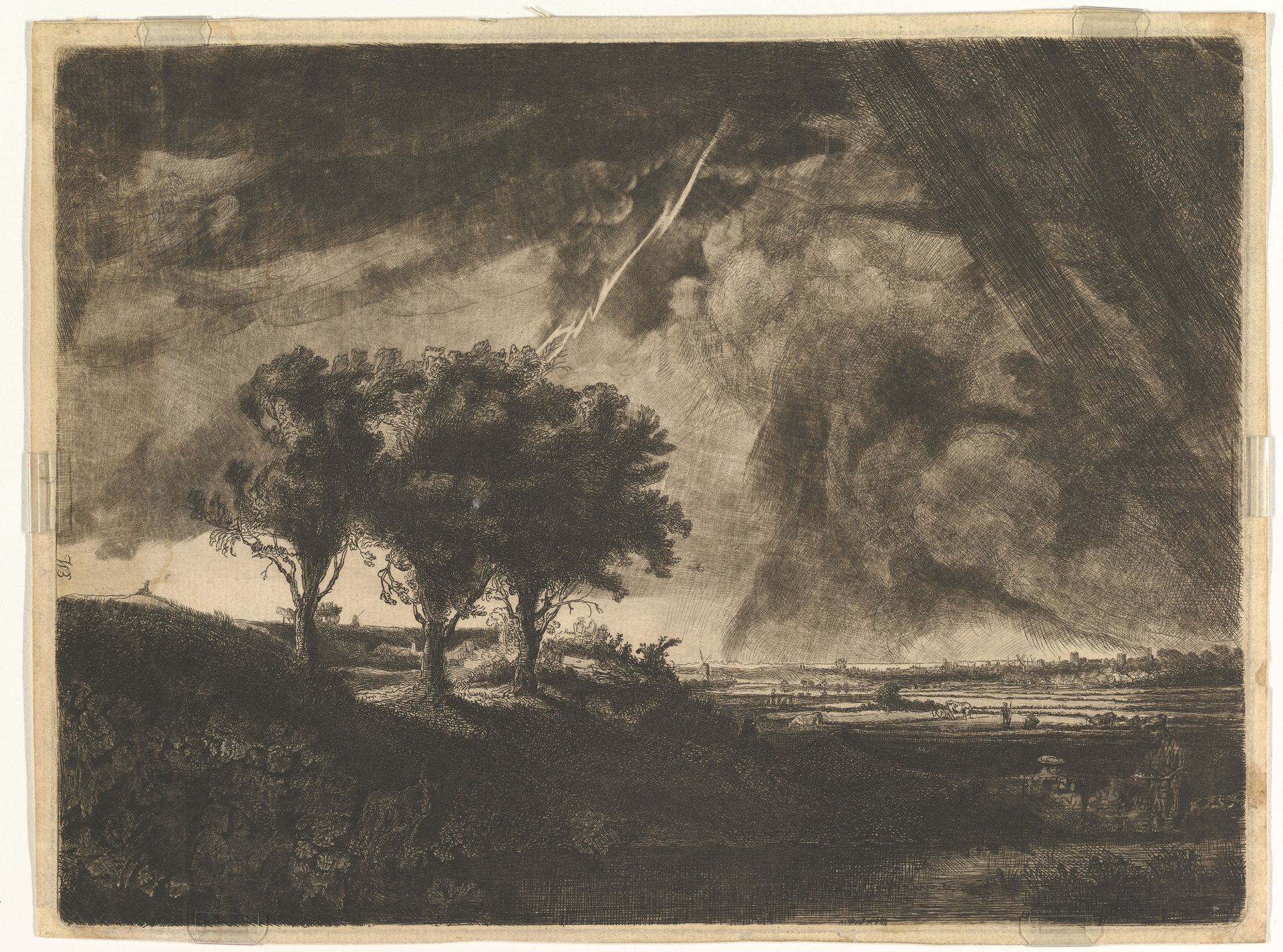 The Three Trees, after Rembrandt by Captain William E. Baillie