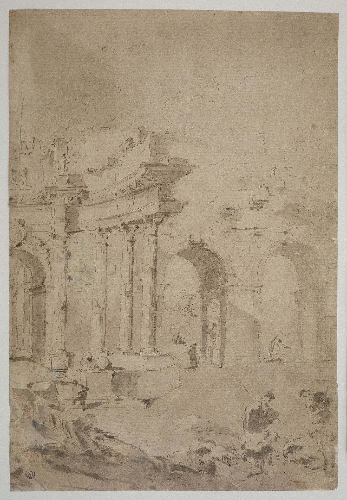 Capriccio mit römischen Ruinen by Francesco Guardi