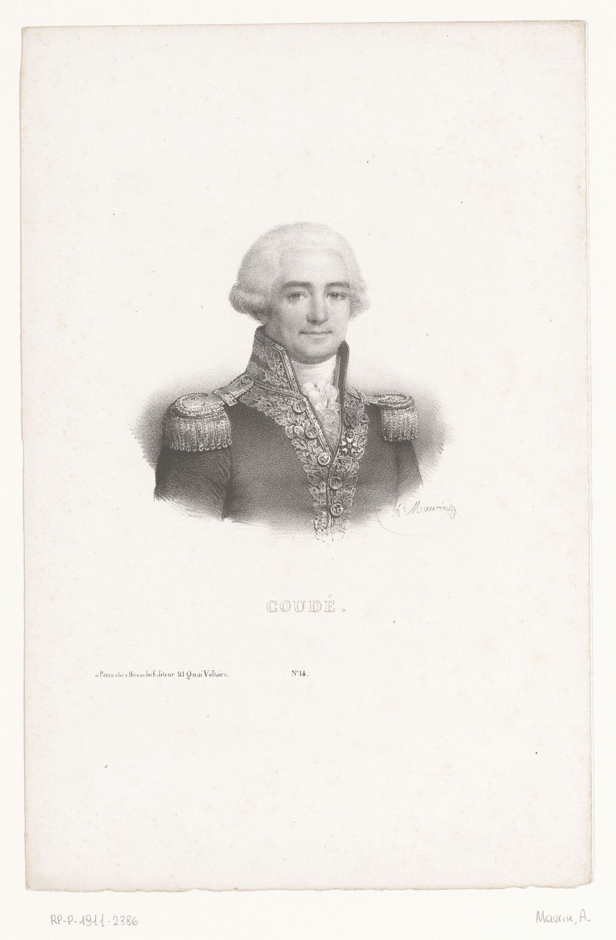Portret van Louis Marie Coudé by Antoine Maurin