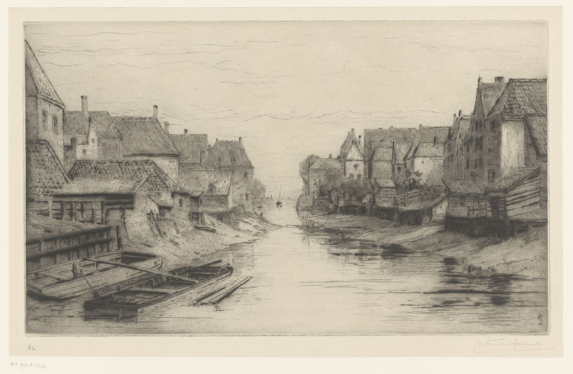 Oude haven in Vlissingen by Carel Nicolaas Storm van 's-Gravesande
