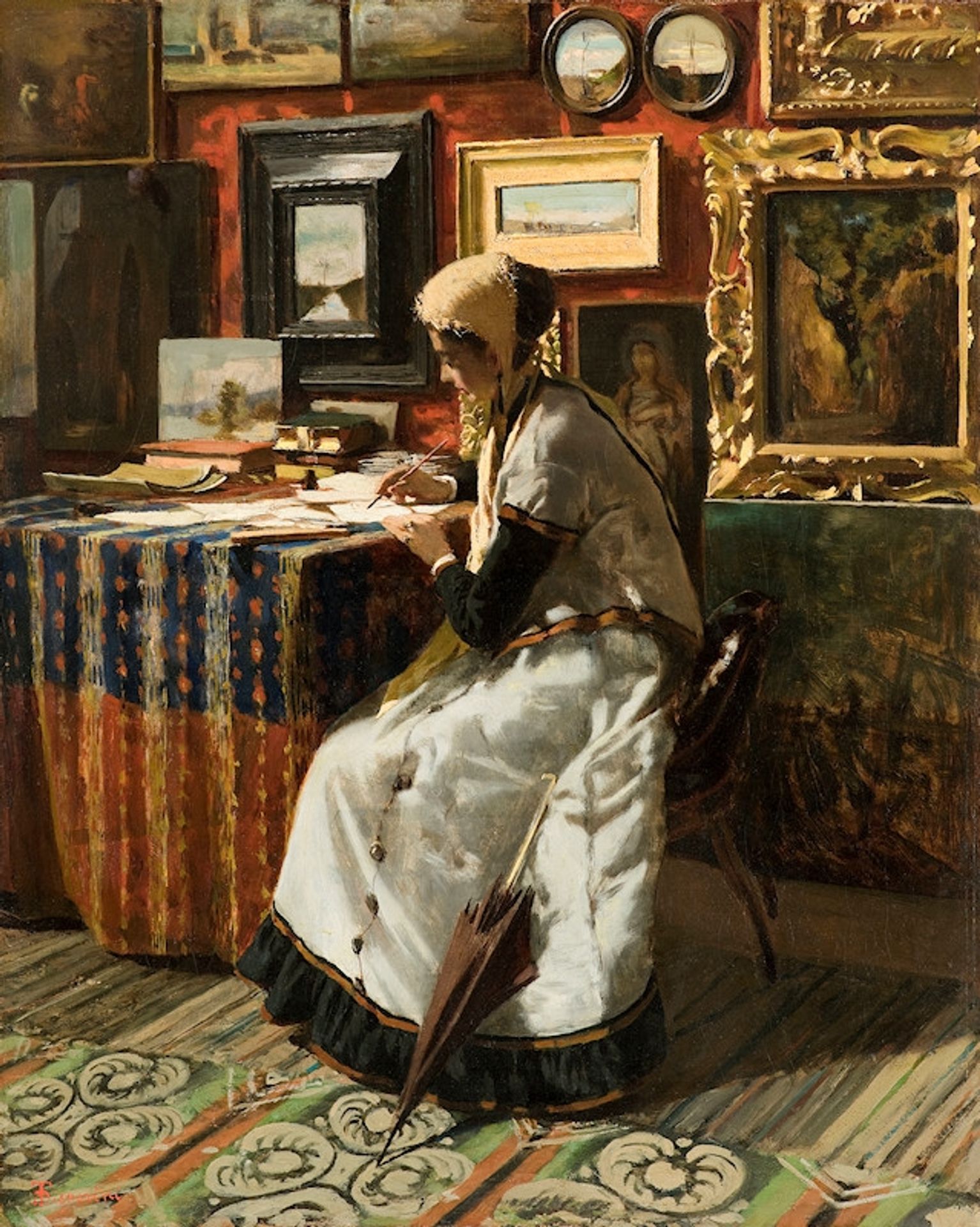 Not being able to wait, or The letter by Telemaco Signorini