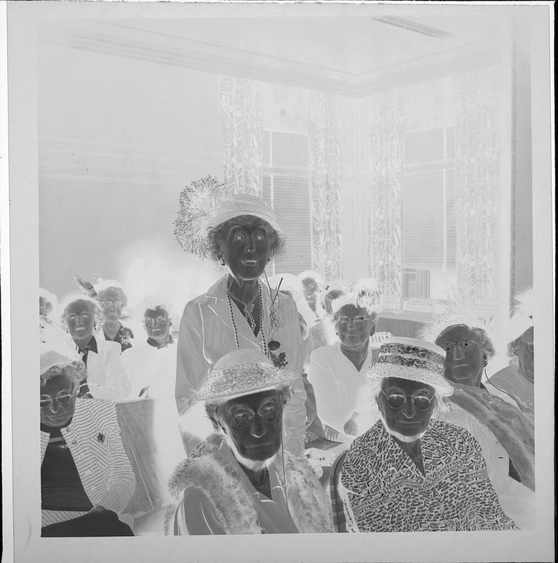 Untitled (elderly women seated at DAR meeting, one woman standing) by Jack Gould