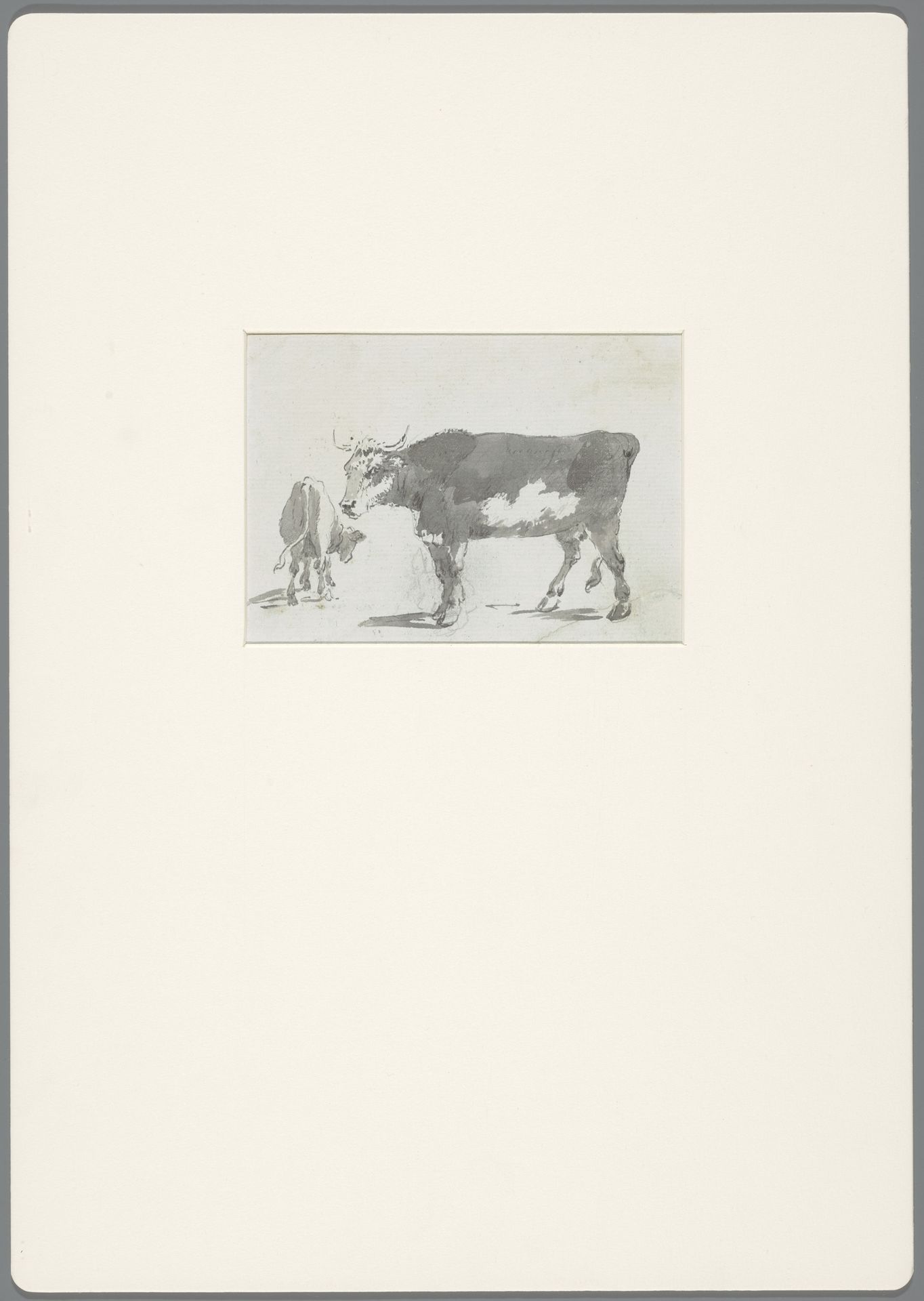 Twee koeien in een landschap by David Alphonse de Sandoz-Rollin