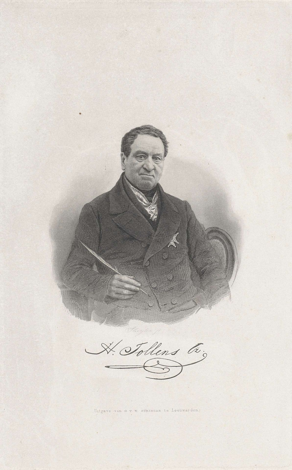 Portret van Hendrik Tollens by Dirk Jurriaan Sluyter