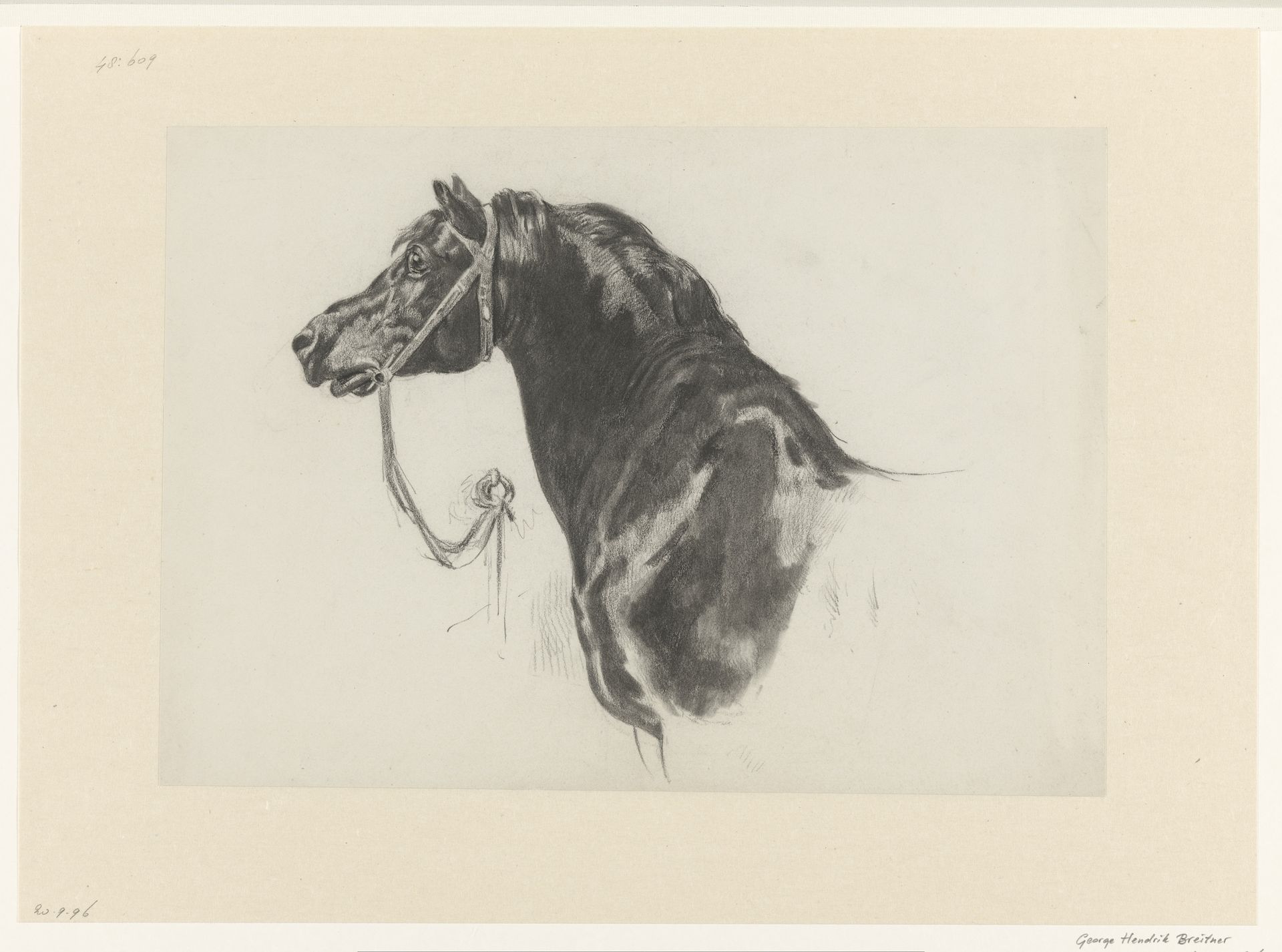 Hoofd en nek van een paard by George Hendrik Breitner