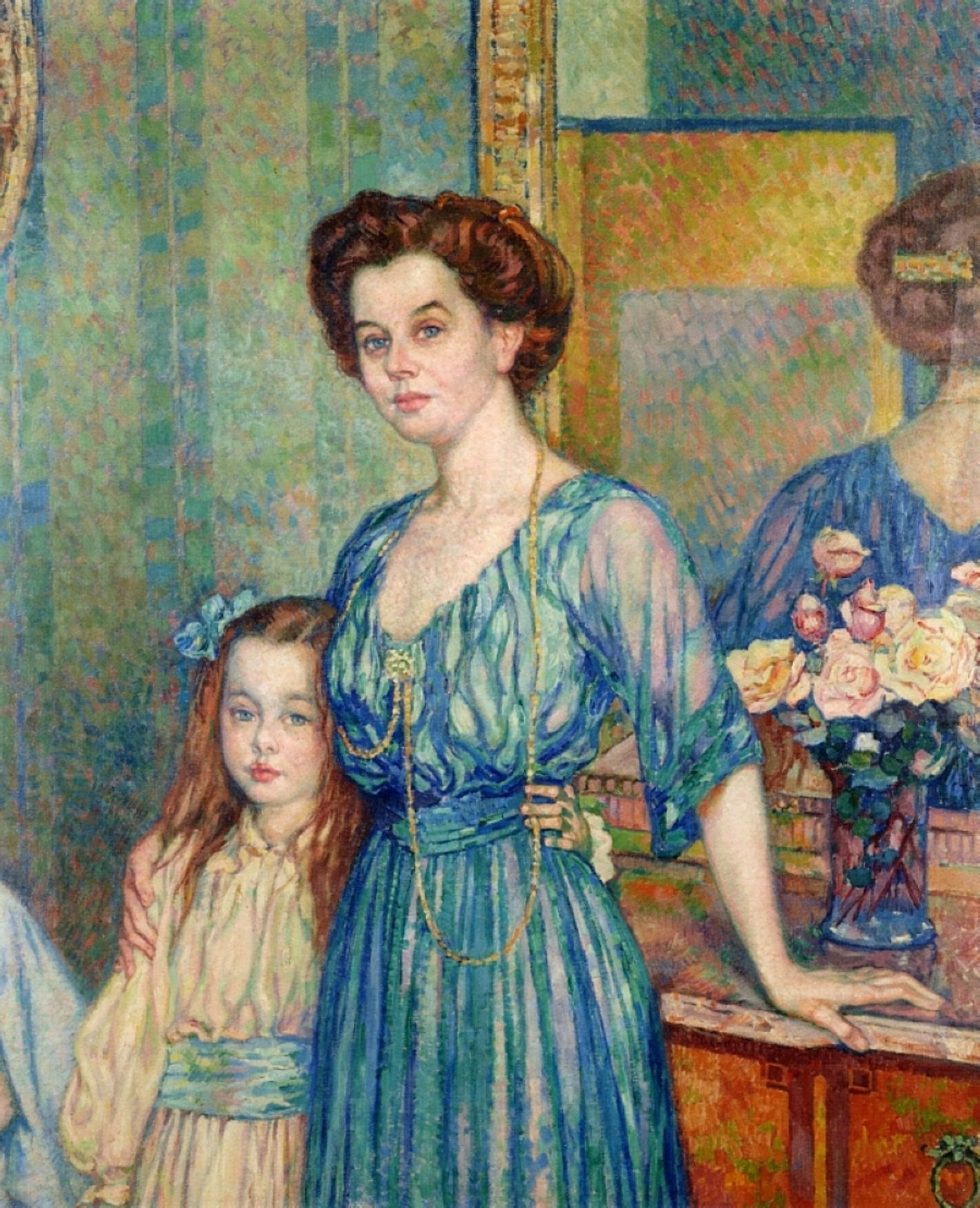 Madame Von Bodenhausen  with her daughter Luli by Theo van Rysselberghe