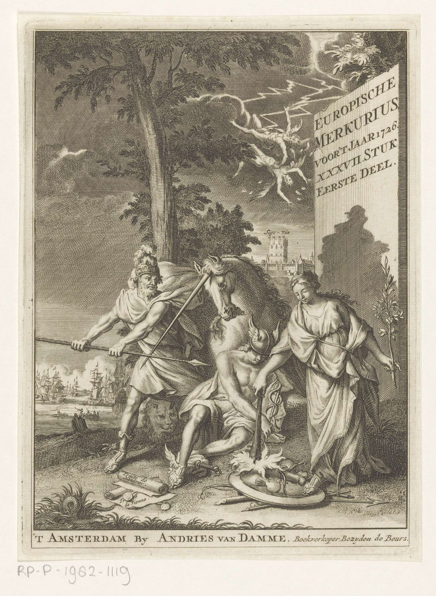 Droom van Mercurius met eenhoorn en Vrede by Anonymous