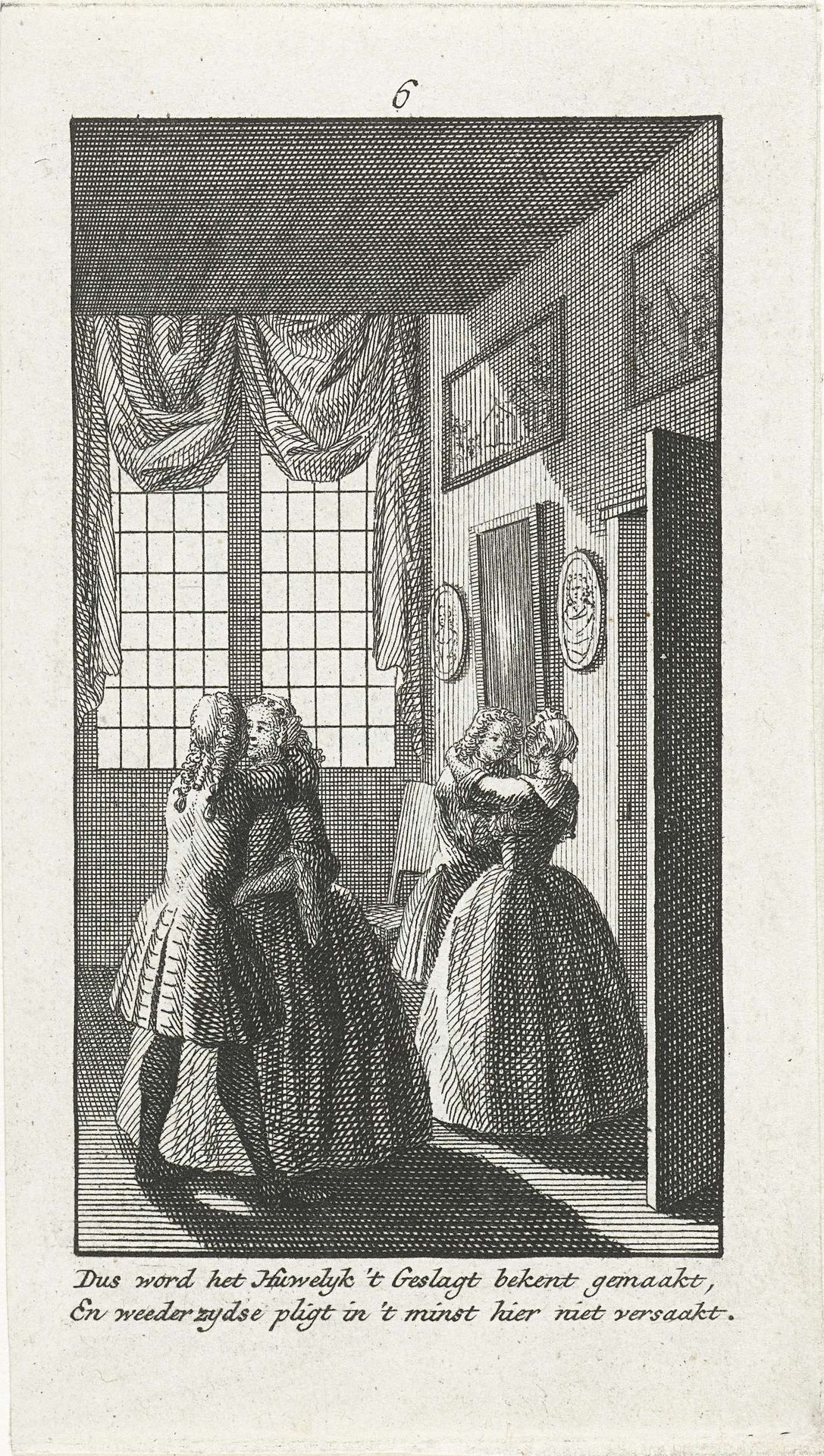 Bekendmaking van het huwelijk aan familie by Jan Caspar Philips