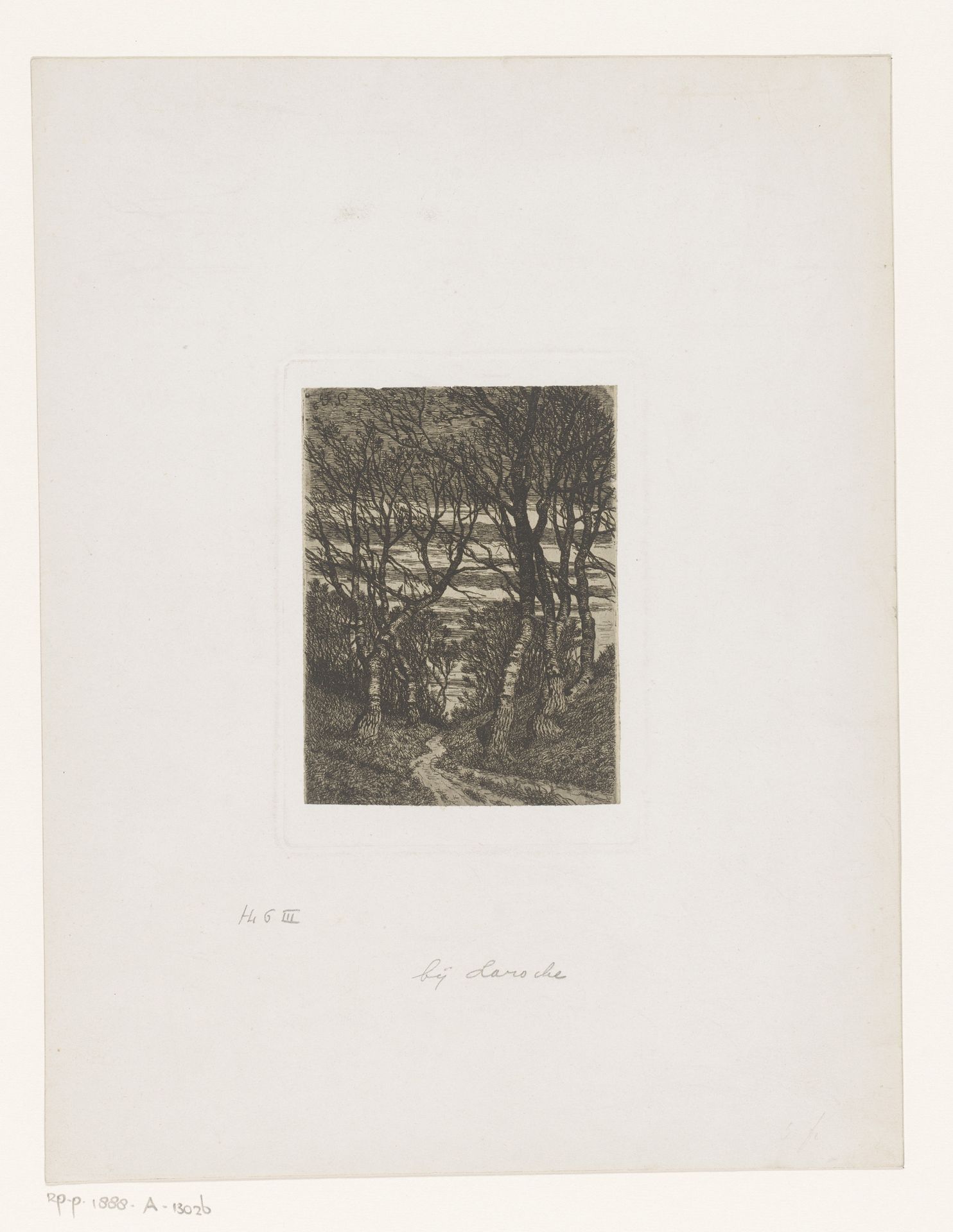 Bosrand met een pad by Jean Pierre François Lamorinière