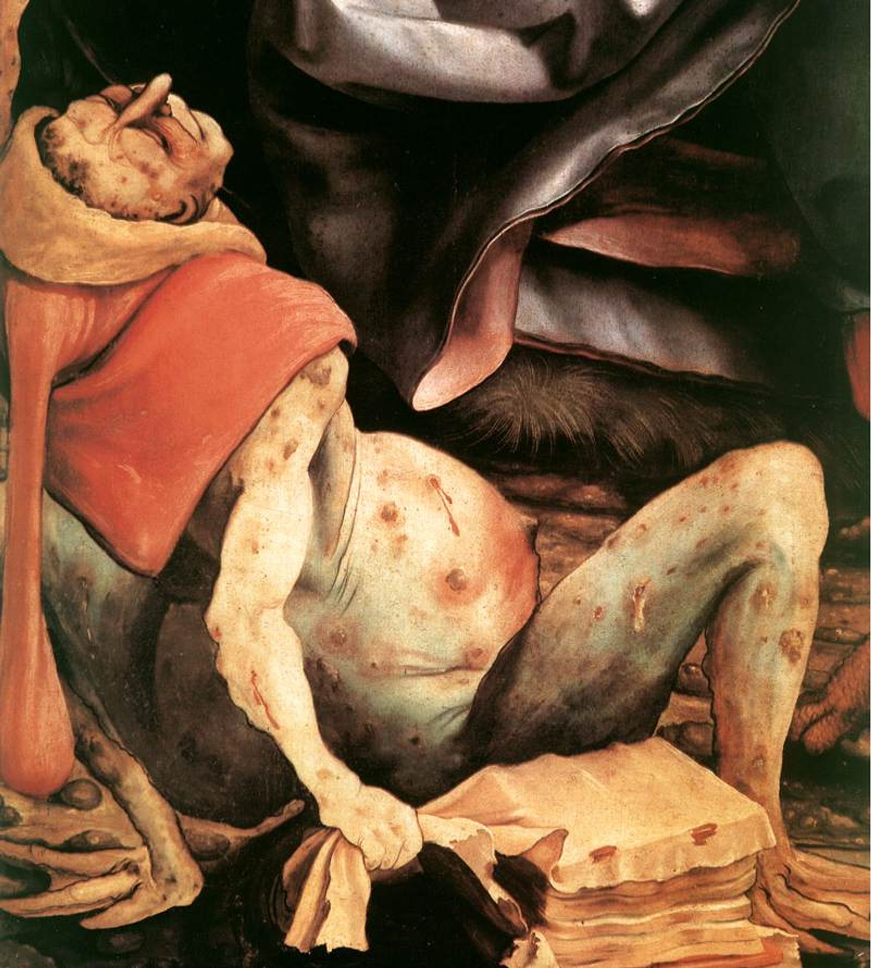 Suffering Man (detail from The Temptation of St. Anthony) by Matthias Grünewald