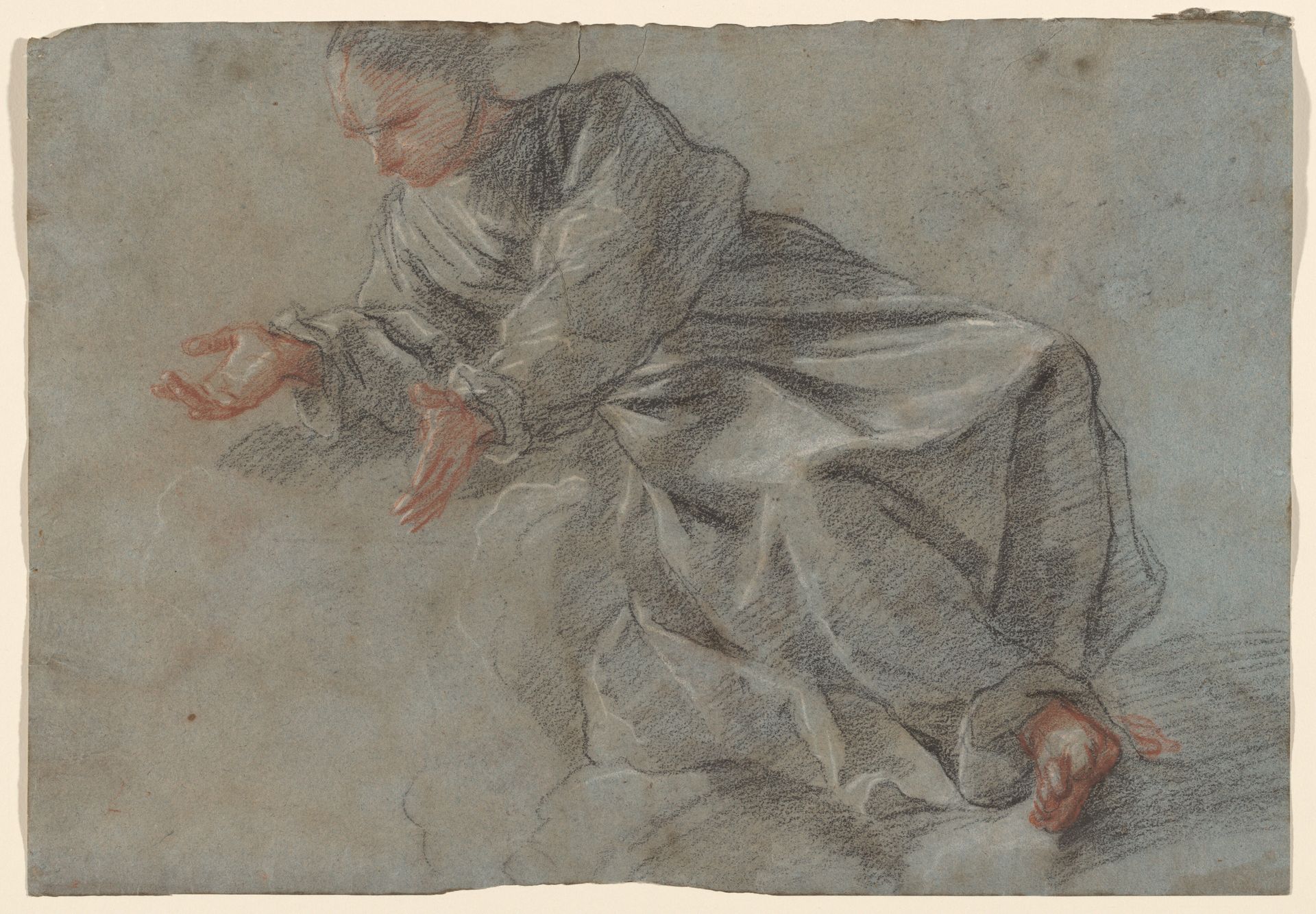 A Monk Seated with Arms Outstretched [Study for the Virgin in the _Vision of Blessed Felice da Cantalice_] by Fra Semplice da Verona