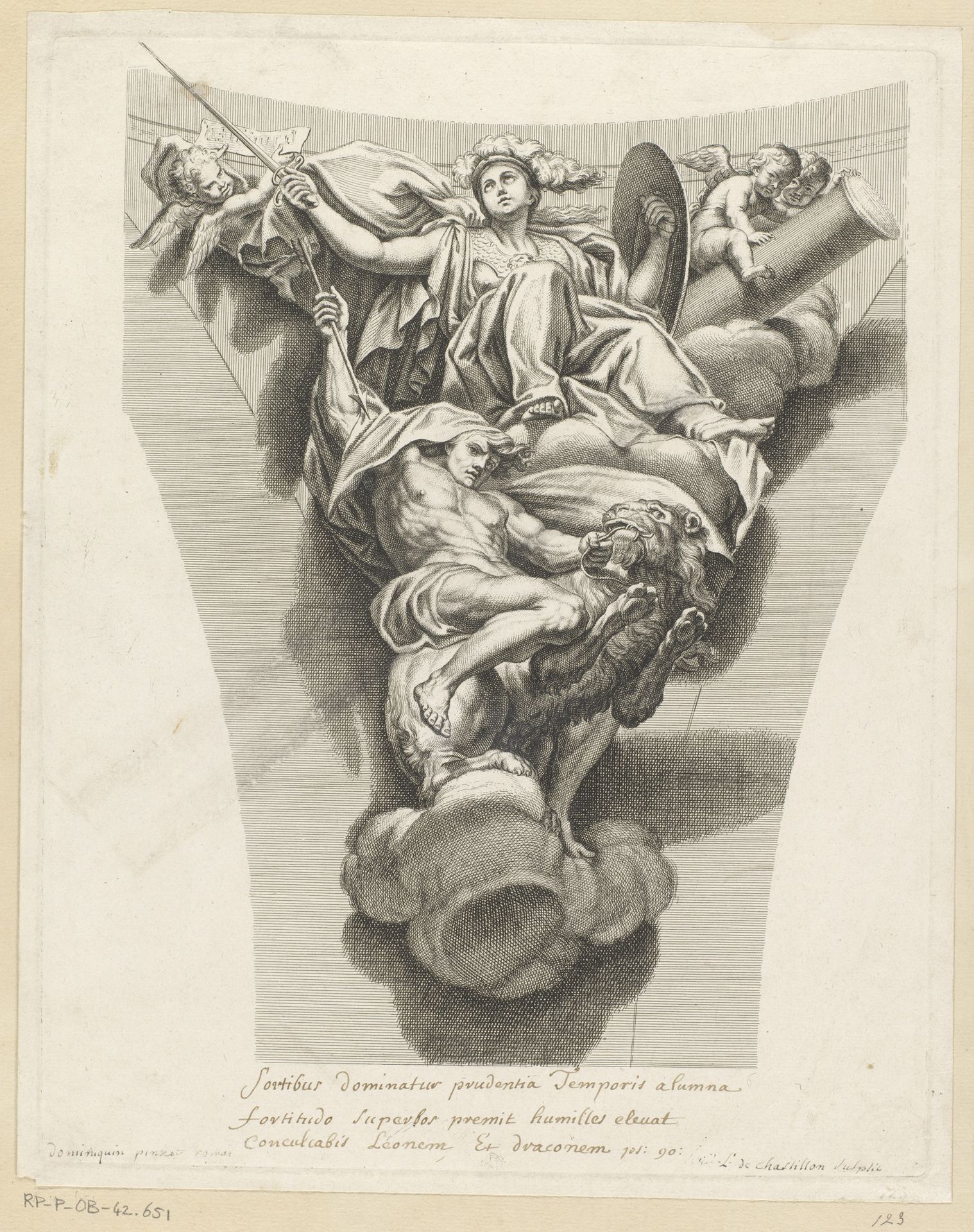 Pendentief met Fortitudo by Louis de Châtillon