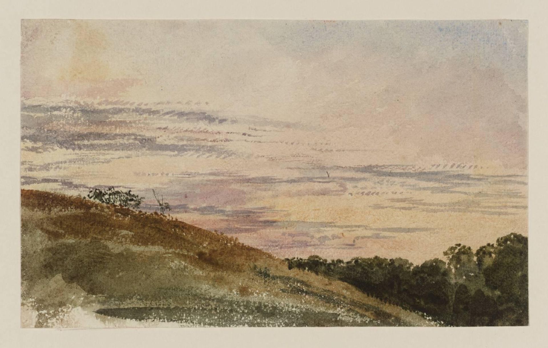 Hillside and Sunset Sky by John Frederick Lewis