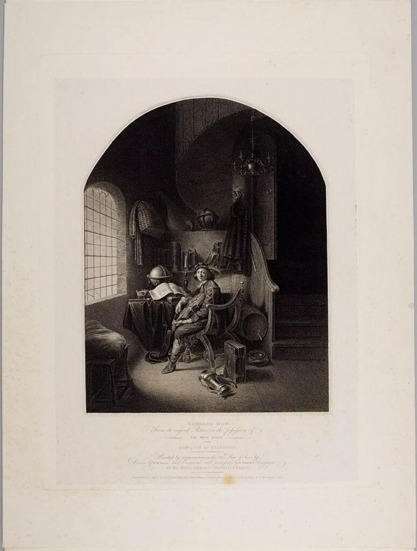 Interior with a Violinist by Edward Scriven