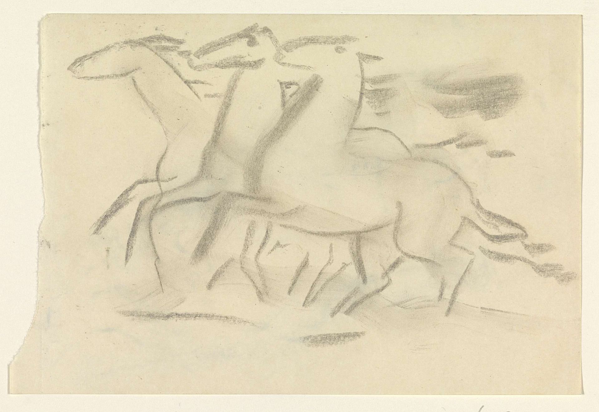 Rennende paarden by Leo Gestel