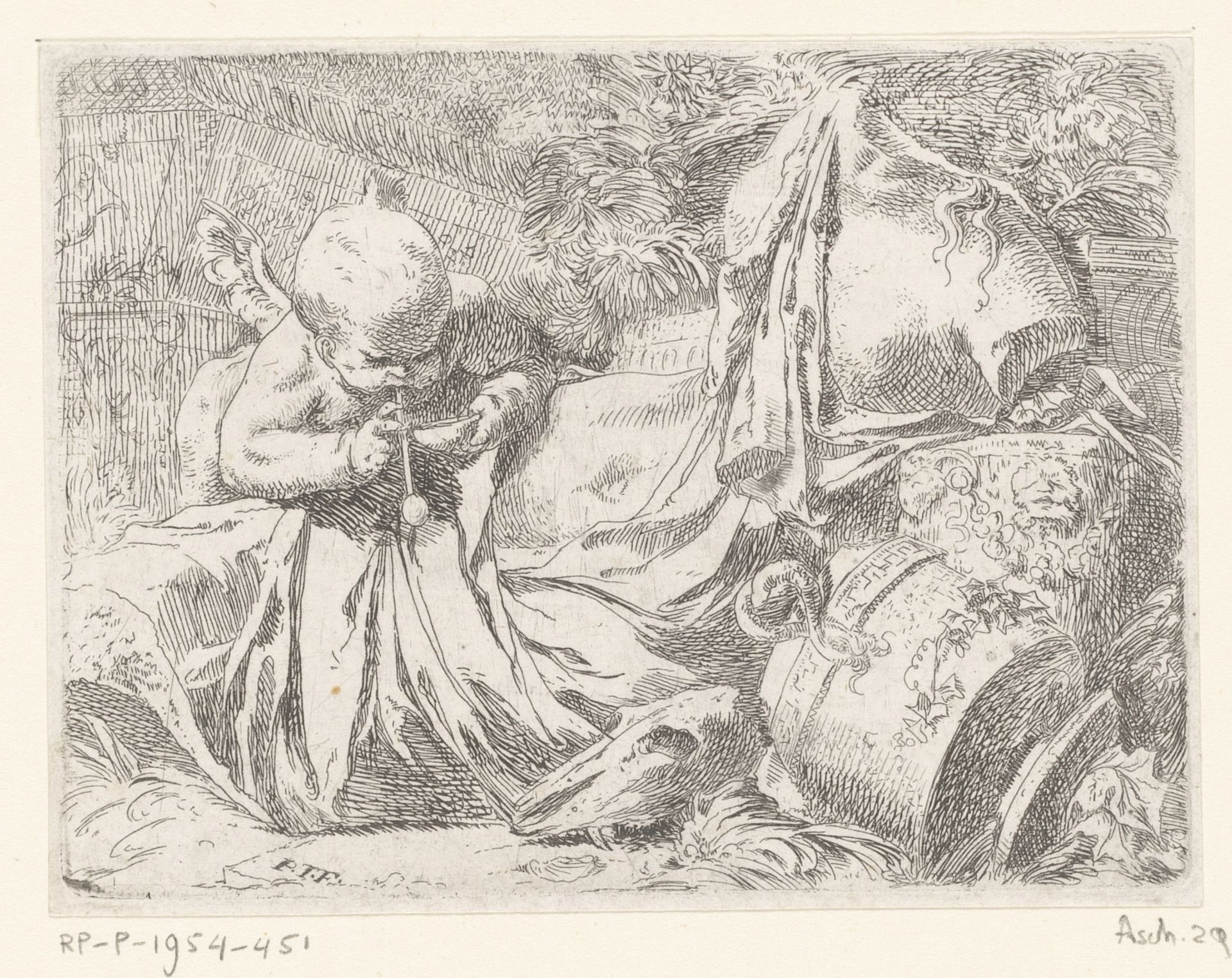 Putto bellenblazend by Paul Troger