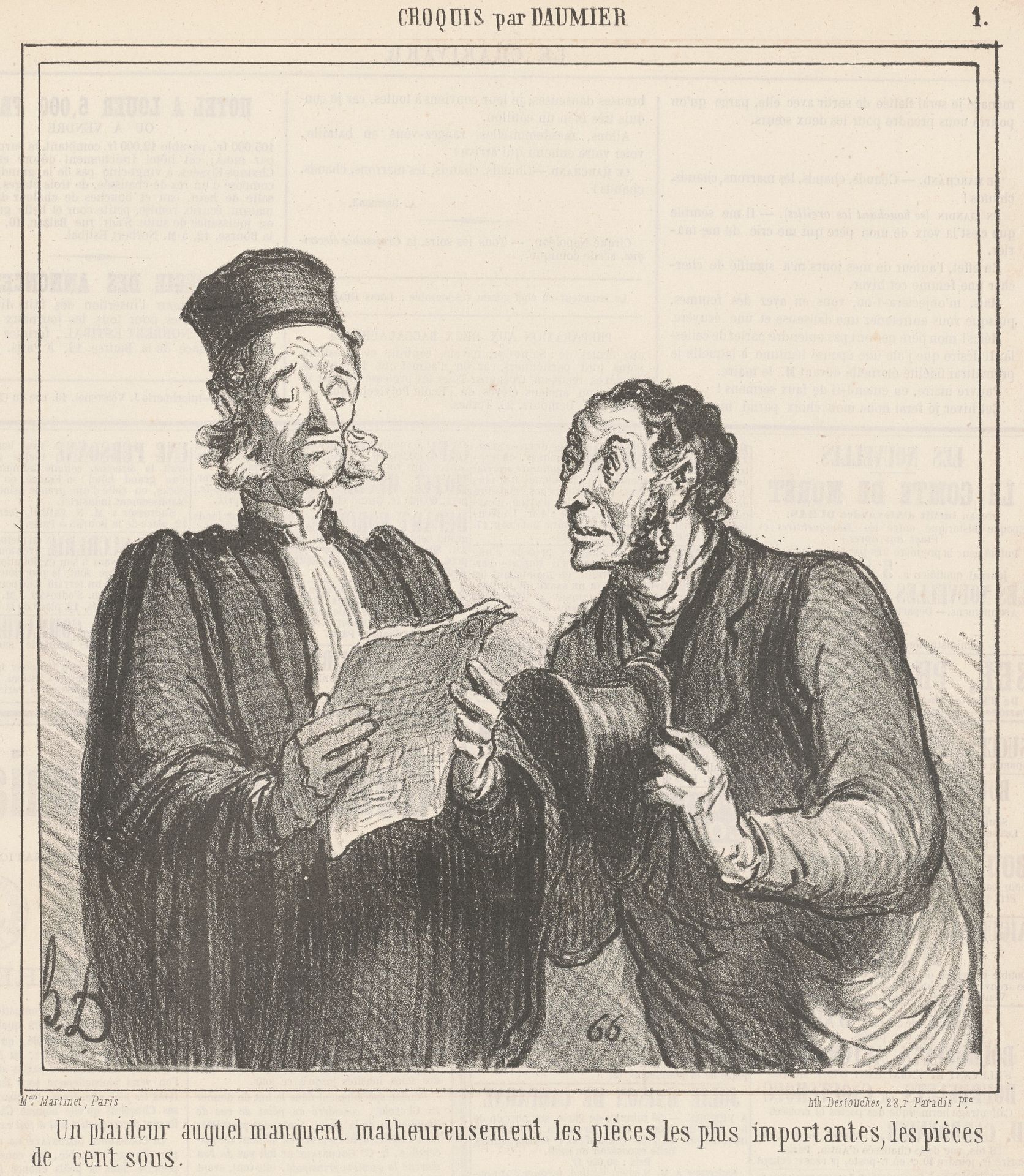 Un plaideur auquel manquent ... by Honoré Daumier