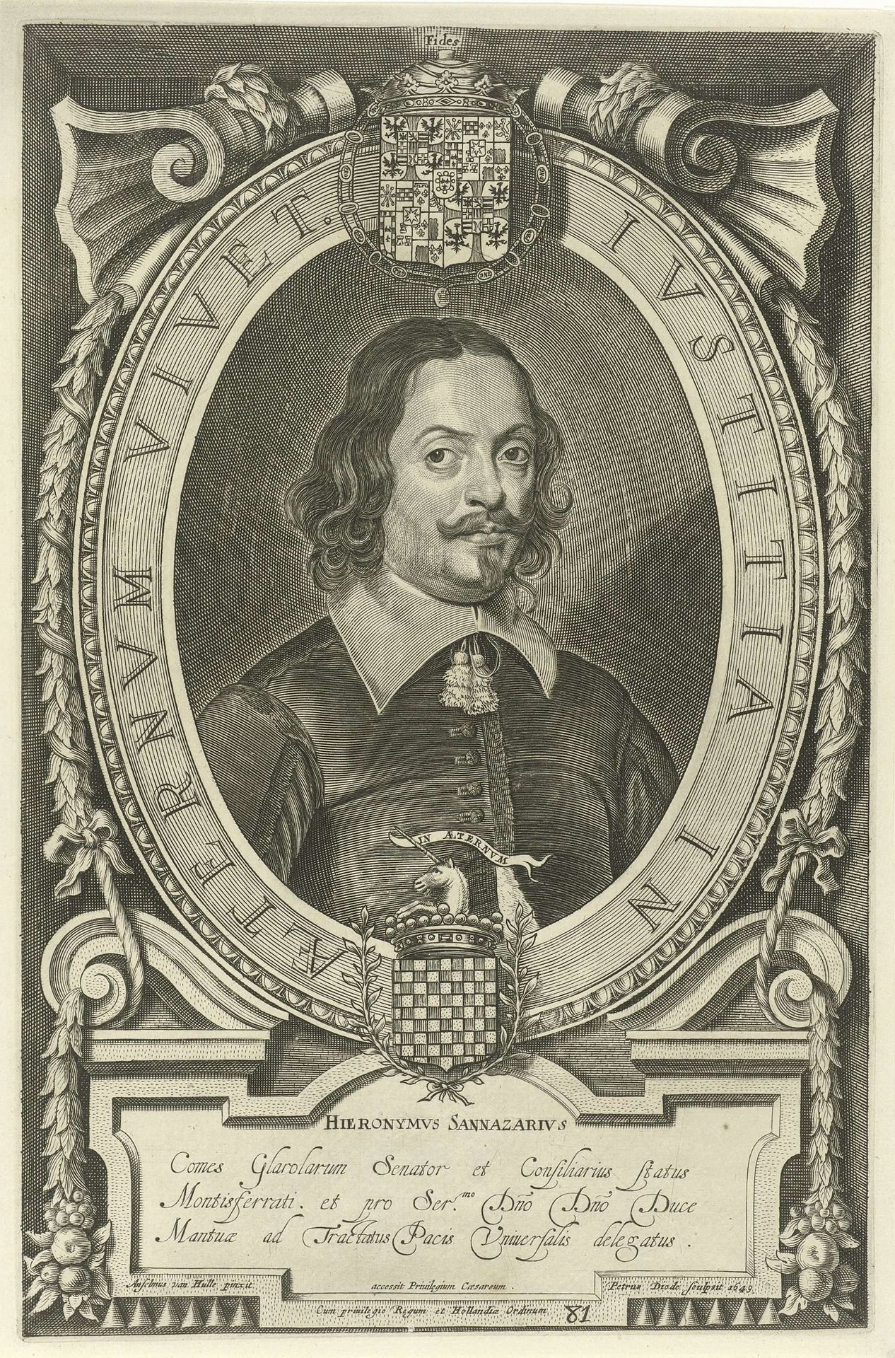 Portret van Girolamo Sannazaro by Pieter de (II) Jode