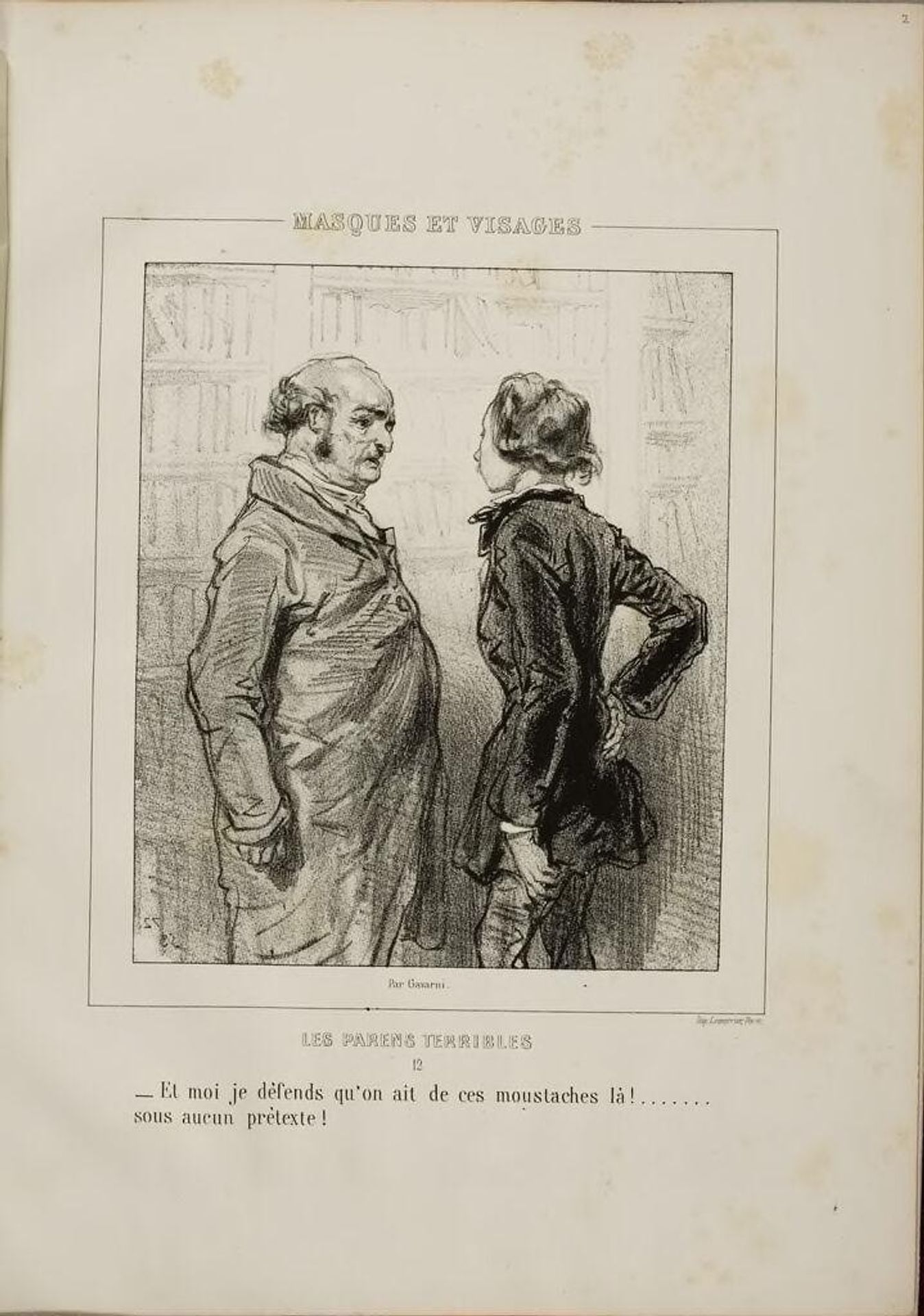 I forbid there to be any moustaches here ... under any pretext!, p. 12 by Paul Gavarni