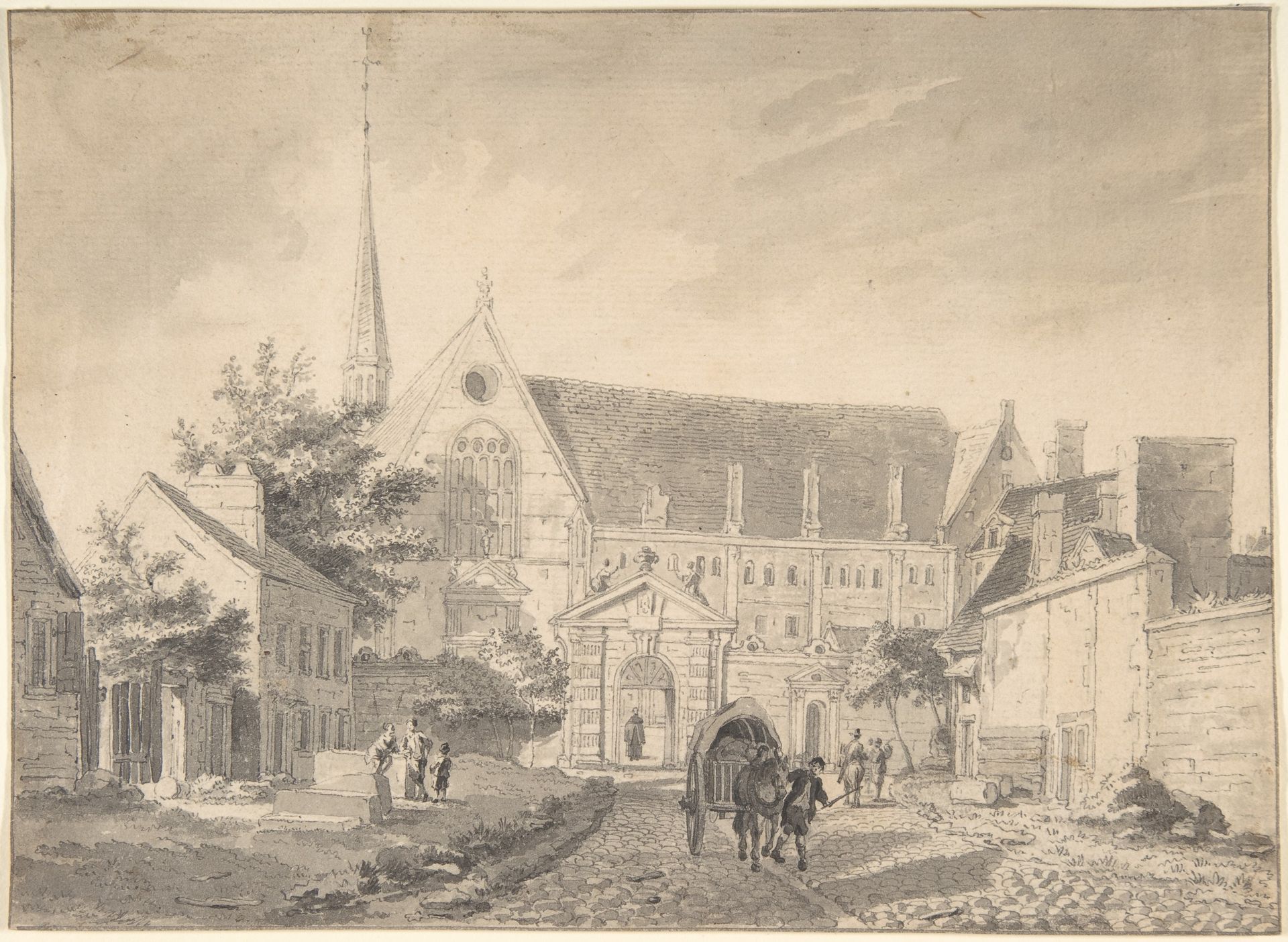 View of the Church of Passy, near Paris by Reinier Vinkeles