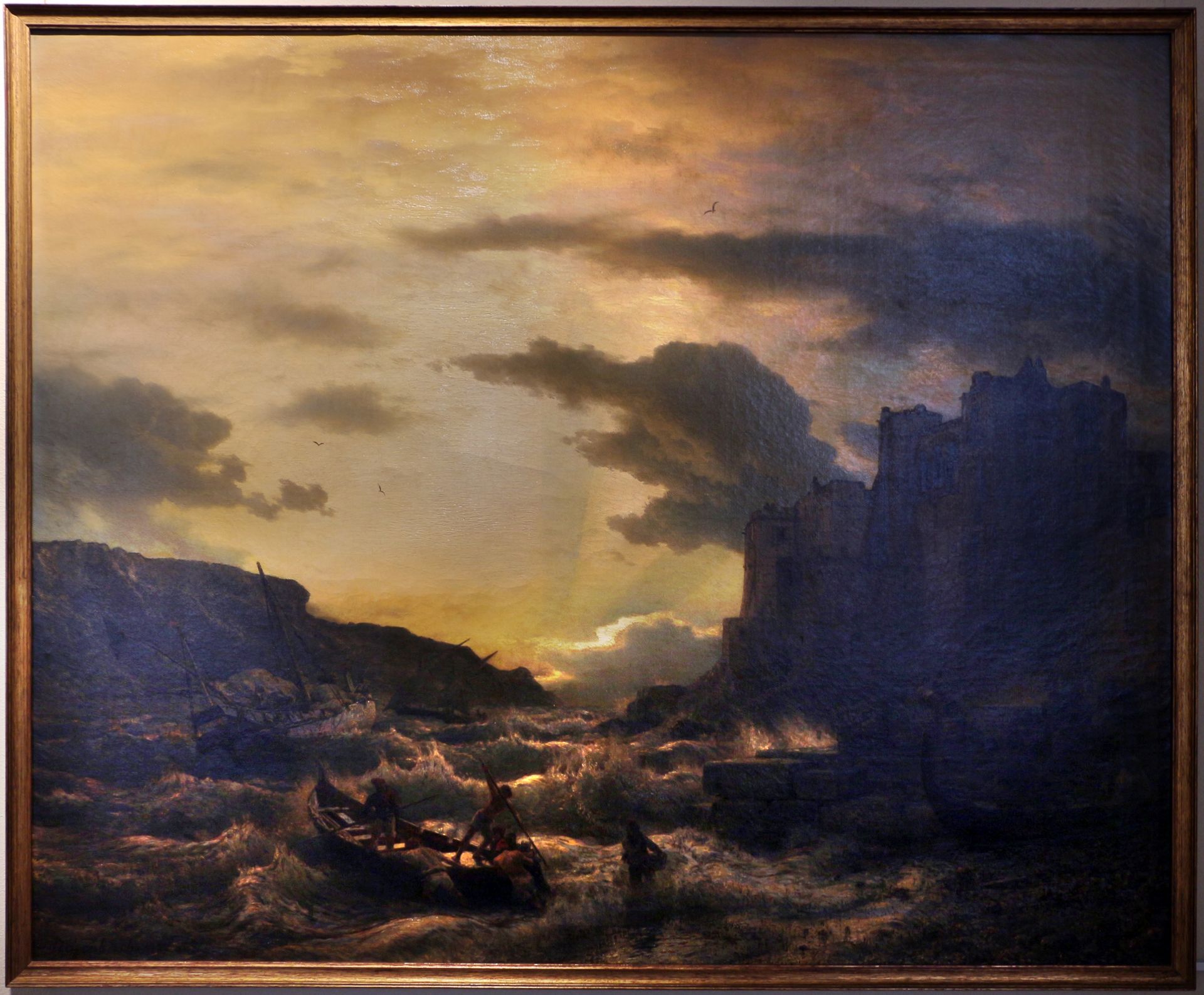 Transport after a storm in Porto Venere in the gulf of Spezia by Andreas Achenbach