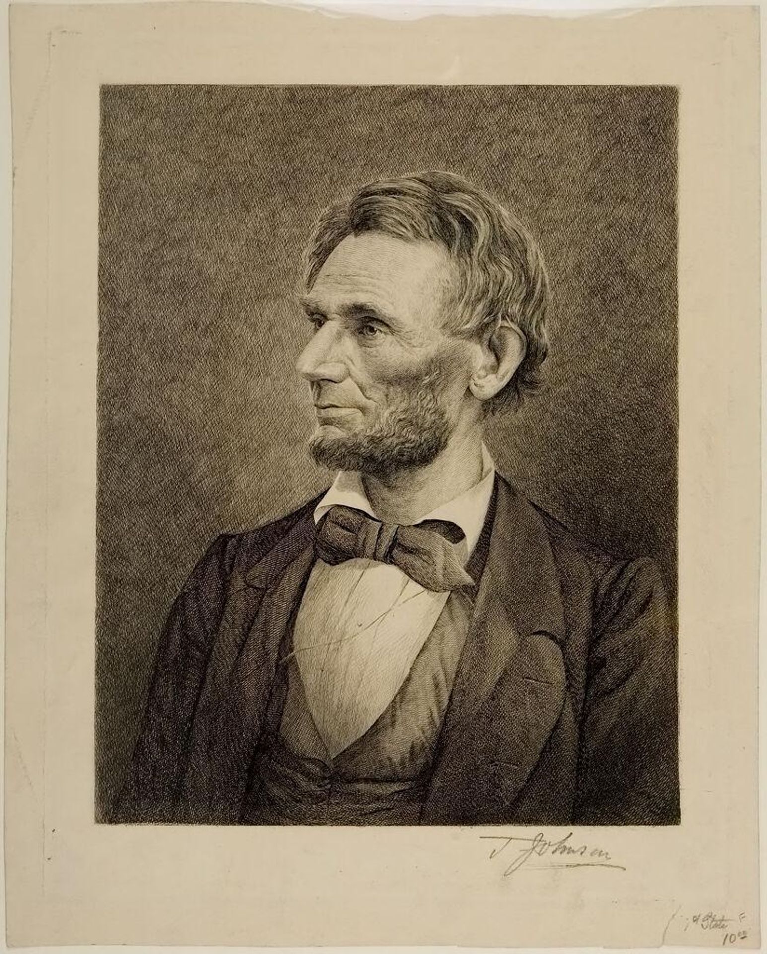 Abraham Lincoln (three-quarters) by Thomas Johnson