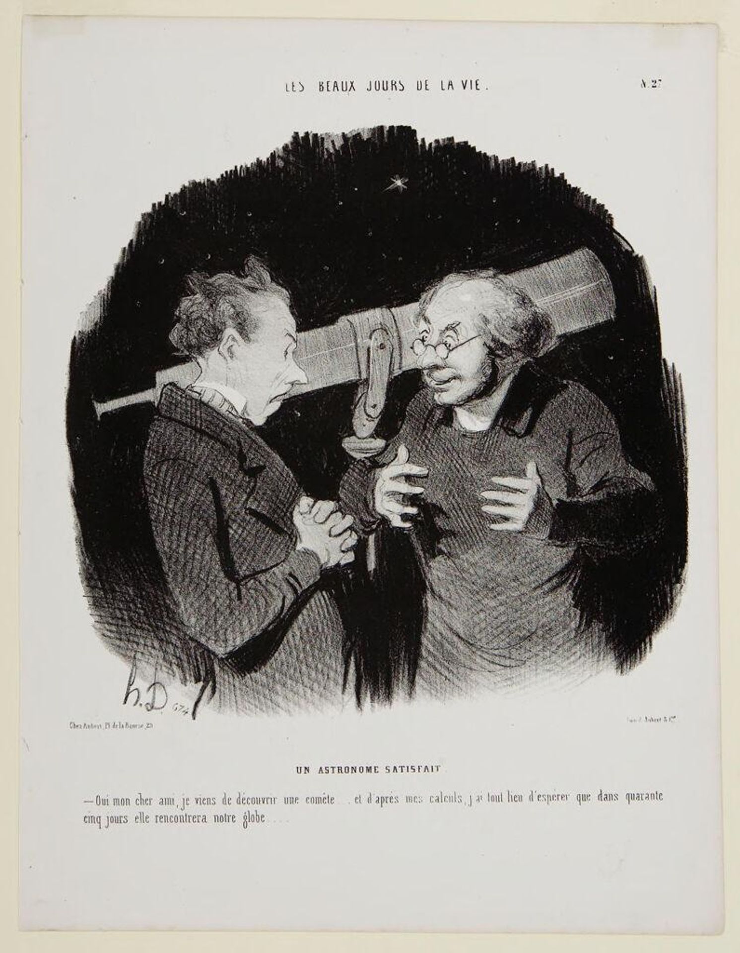 A Satisfied Astronomer by Honoré Daumier