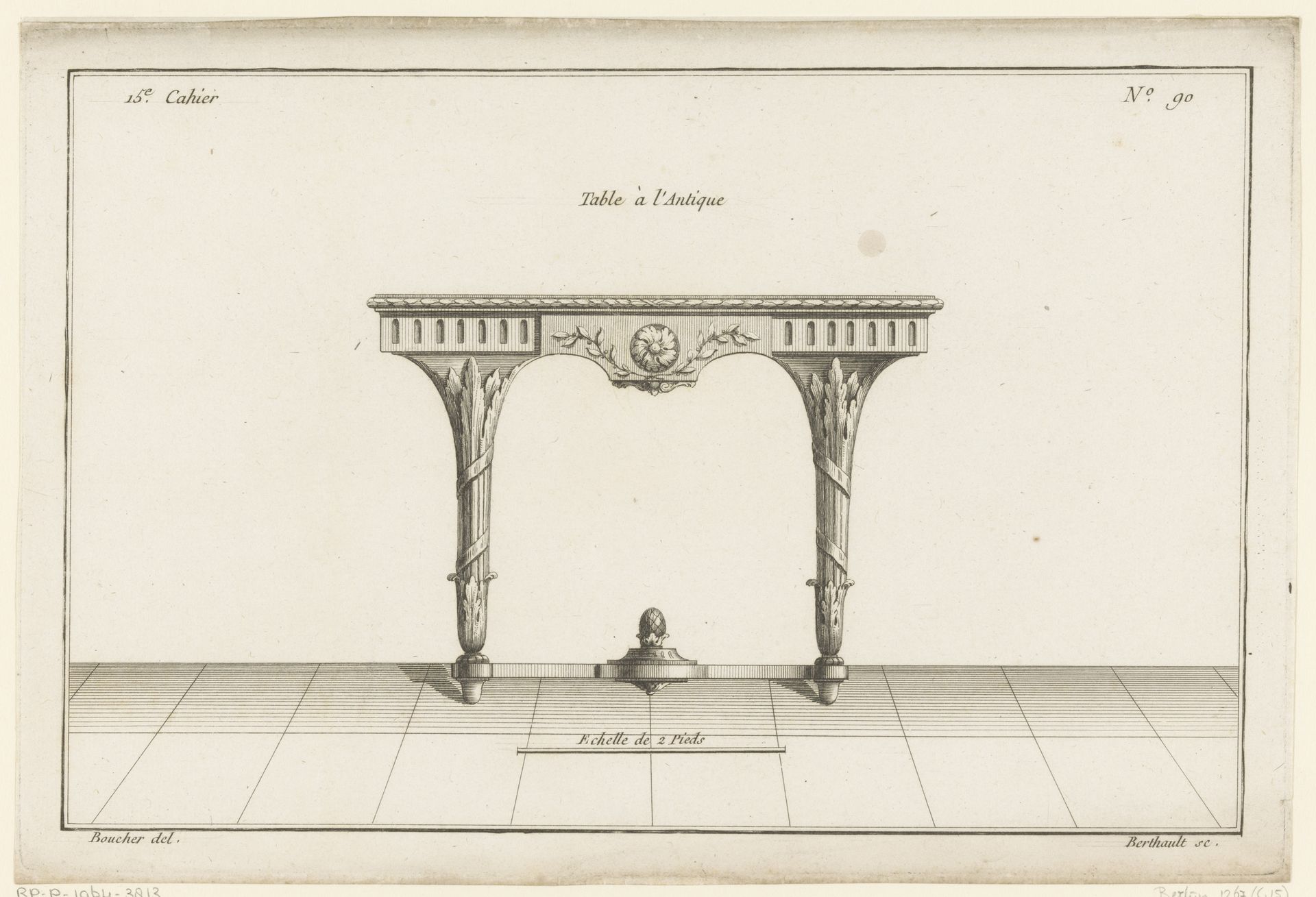 Tafel met bloemmotief by Pierre Gabriel Berthault