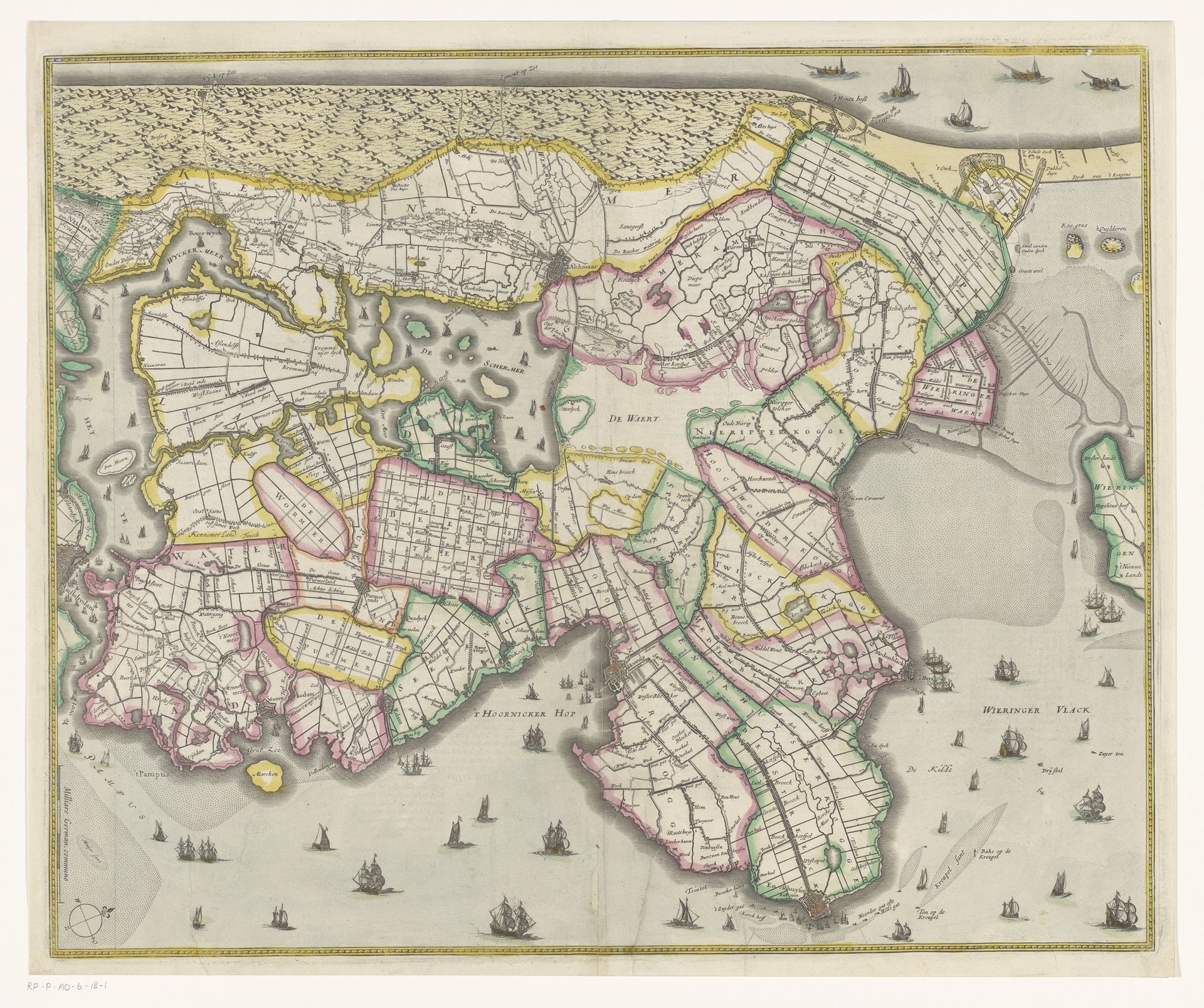 Kaart van Noord-Holland by Anonymous